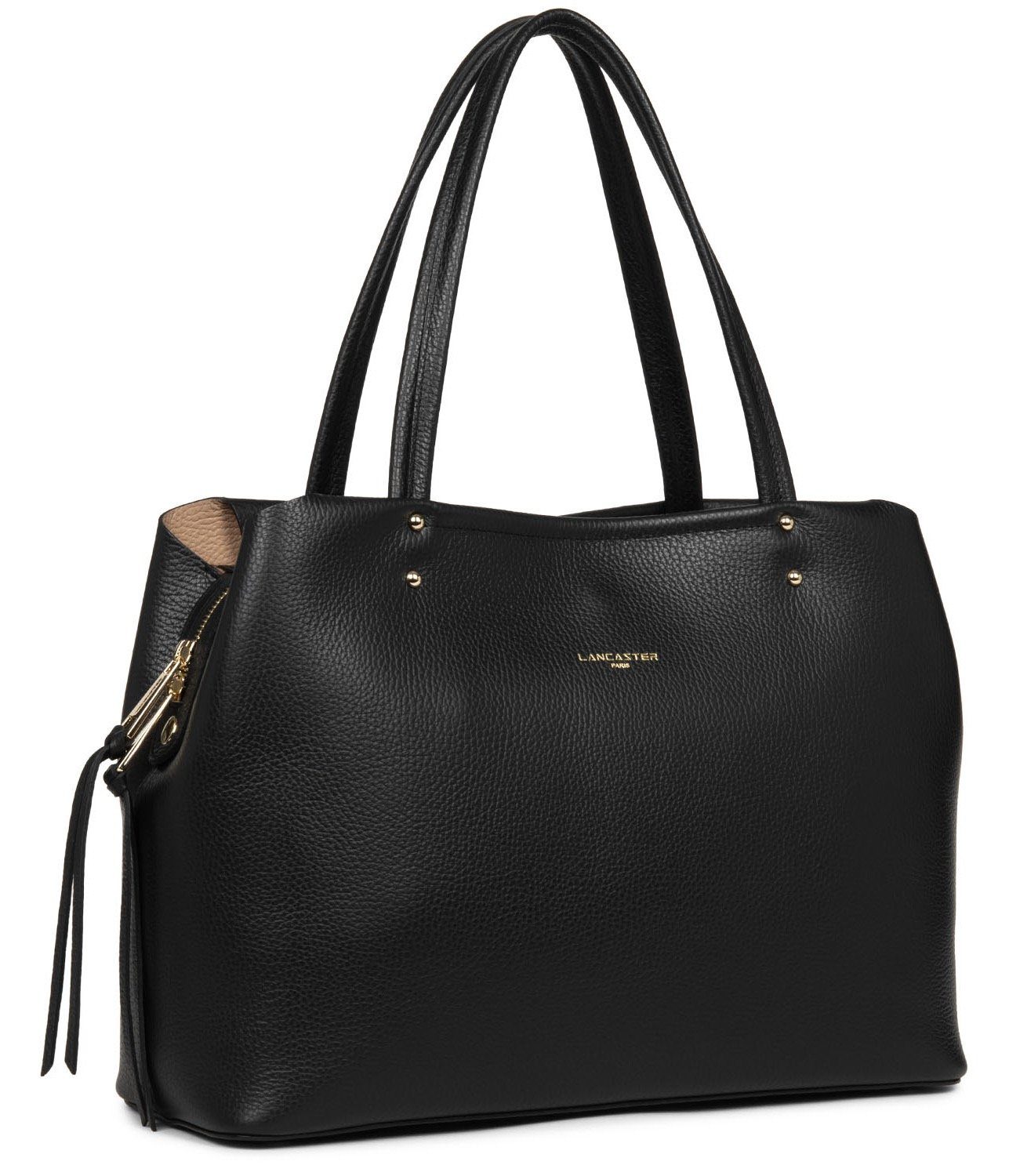 LANCASTER Shopper Foulonne Double, praktischer Noir mit Einteilung