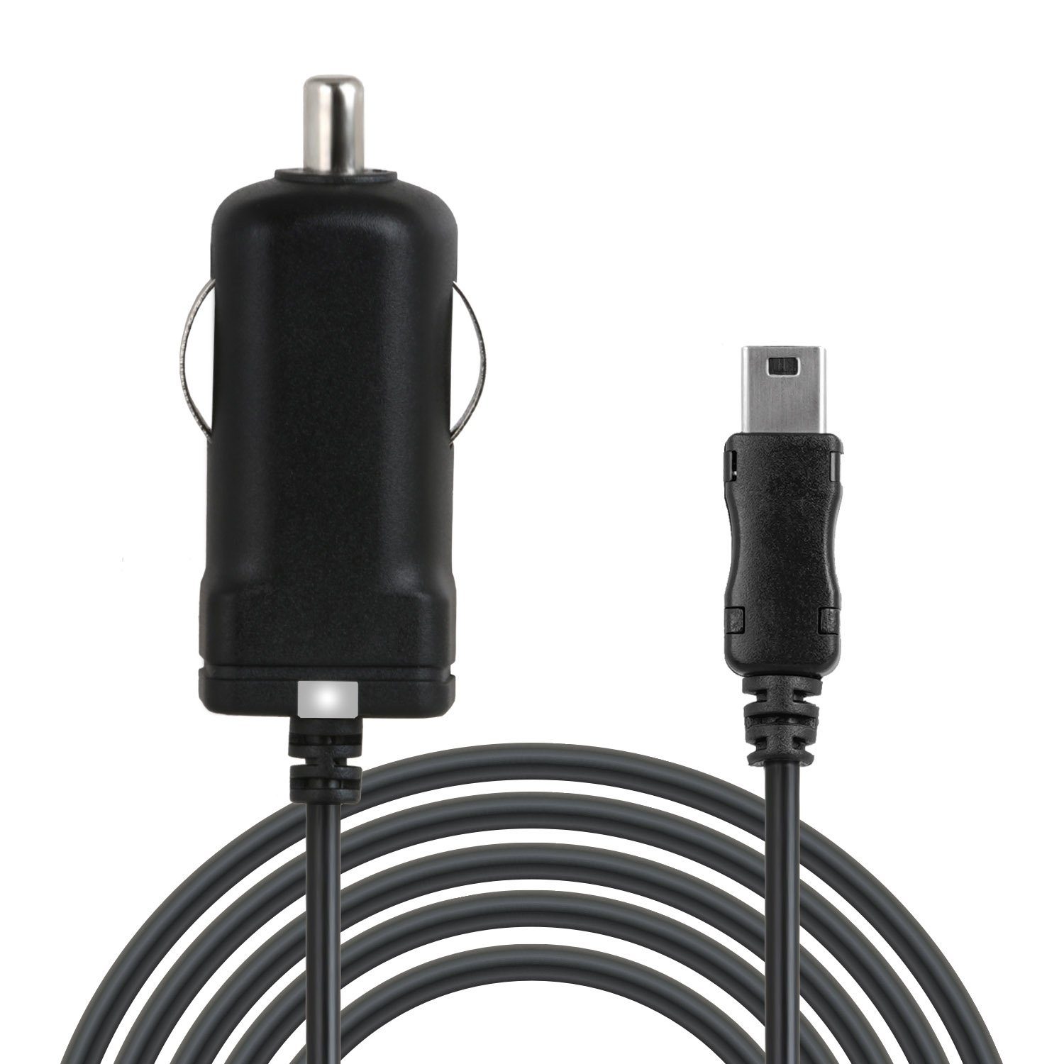 Wicked Chili 1,5m MiniUSB KFZ Ladegerät LED für Handy/Tablet/Navi Auto-Adapter  Zigarettenanzünder-Stecker zu MiniUSB, 150 cm, Mini-USB Stecker, LED Licht,  KFZ Ladegerät kompatibel mit Tomtom und