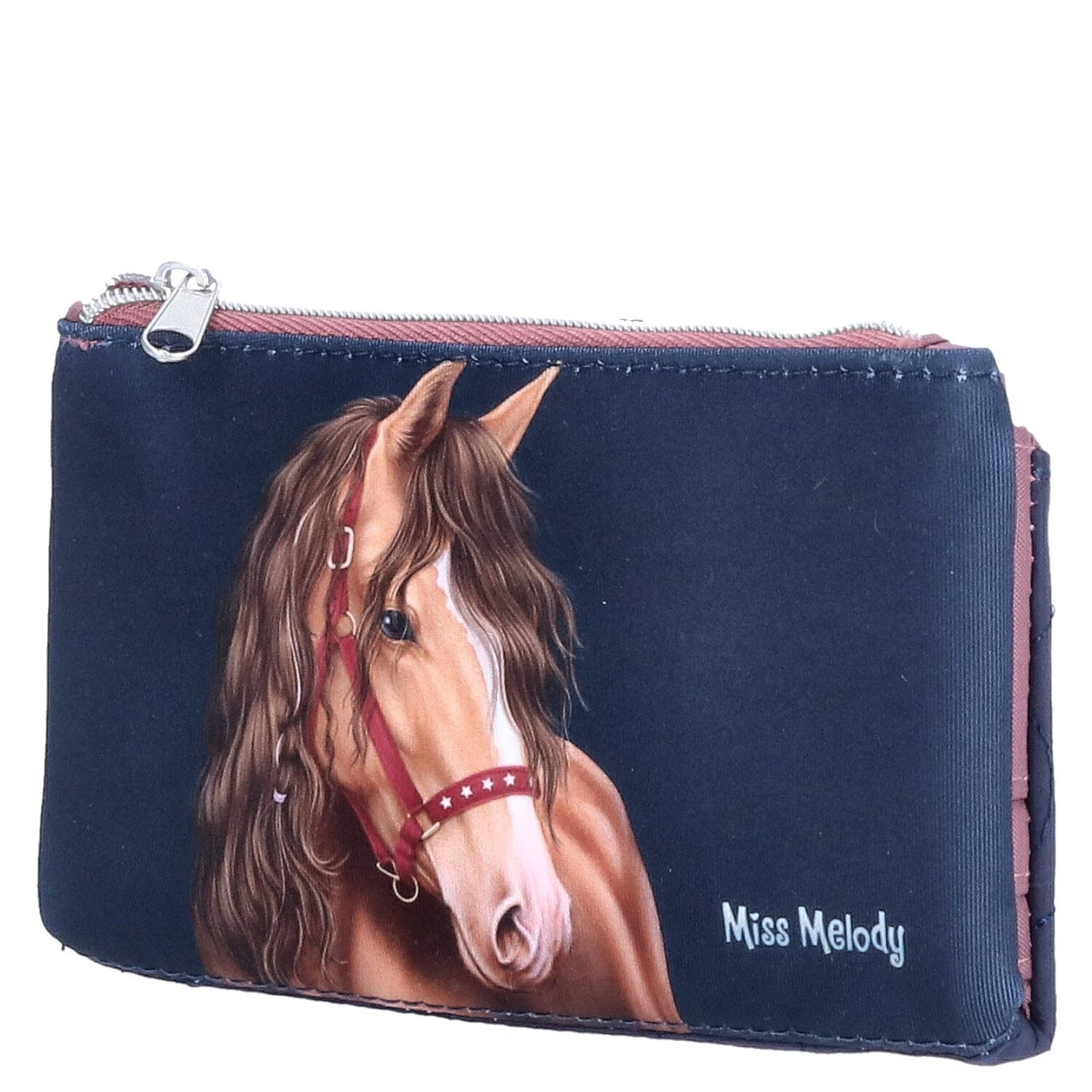 Depesche Geldbörse Depesche Portemonnaie mit Herzsteppung Miss Melody GLITTER HORSE 69-na