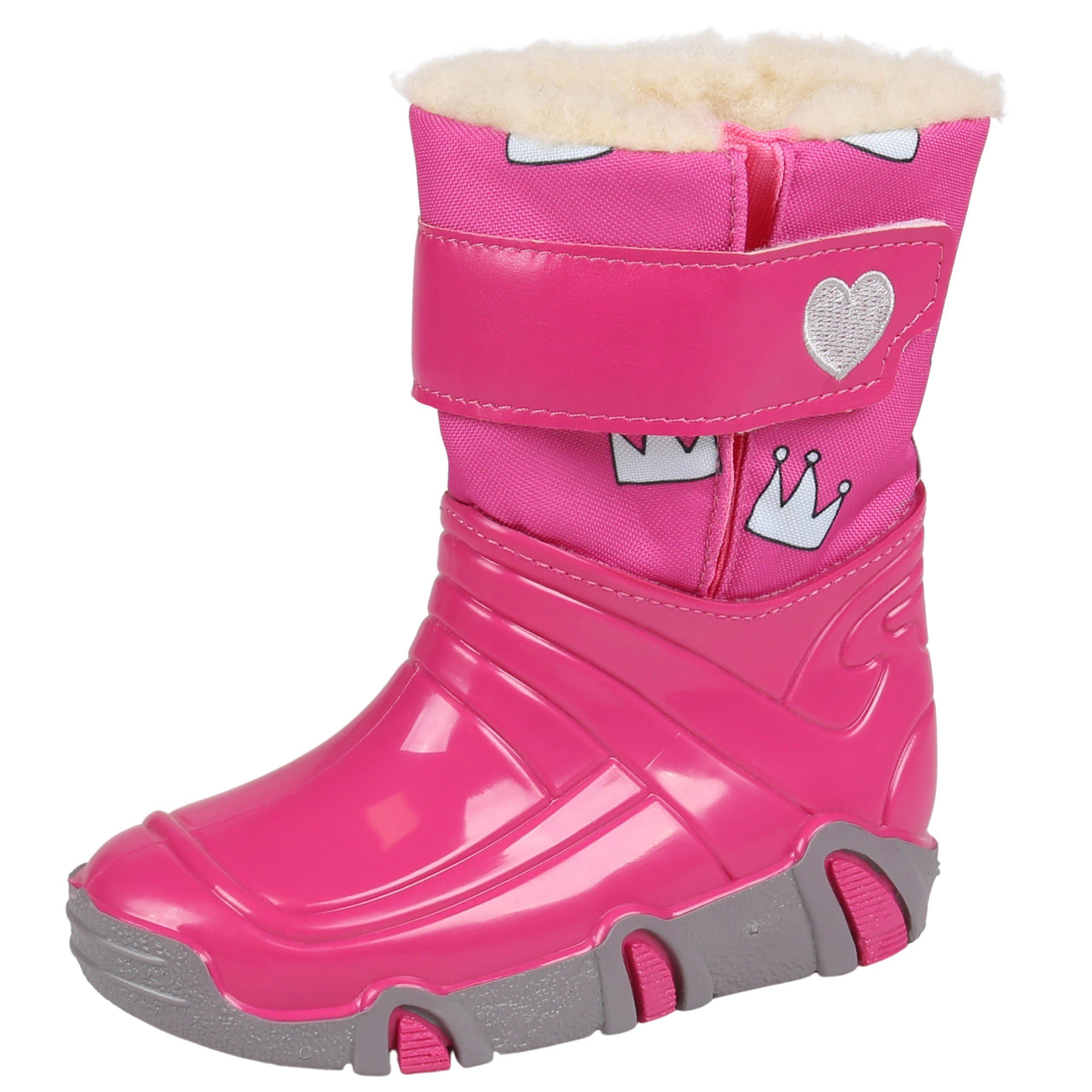 Sarcia.eu Pinke Winterstiefel für Mädchen Krone, mit Klettverschluss, ZETPOL Stiefel