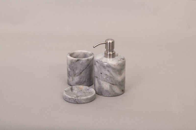 marmortrend Sehnsucht nach Einzigartigkeit Badaccessoire-Set marmortrend ELEGANZ Badezimmer Set 3 teilig aus Marmor, aus edlem Naturstein