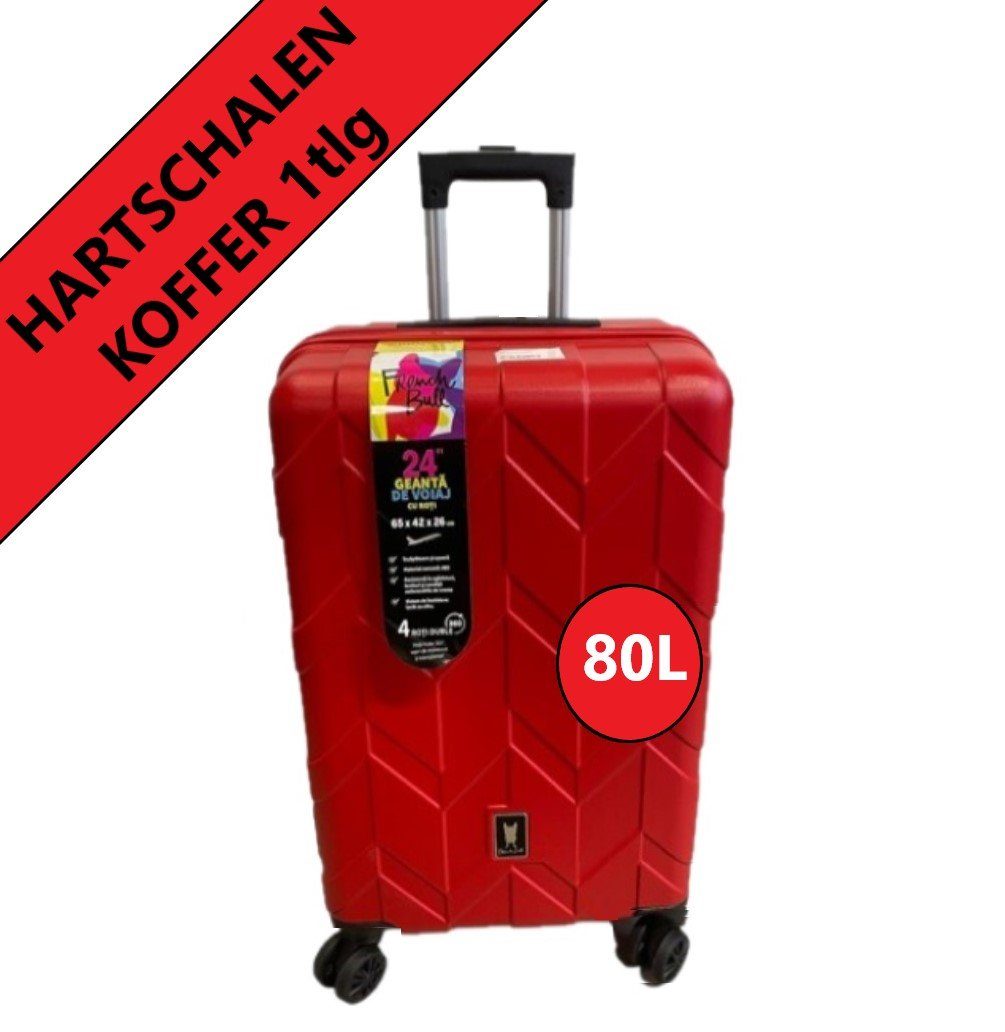 KESSMANN HOFFMANN Koffer 1 Teilig ABS Hartschalen Koffer rot Reisekoffer XL  Trolley 4 Rollen, Hartschalenkoffer Urlaubskoffer Trolley Rollkoffer mit  360° Rollen