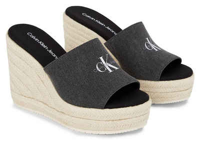 Calvin Klein Jeans SLIDE WEDGE ROPE SANDAL ML BTW Pantolette, Keilabsatz, Sommerschuh, Schlappen mit Keilsohle