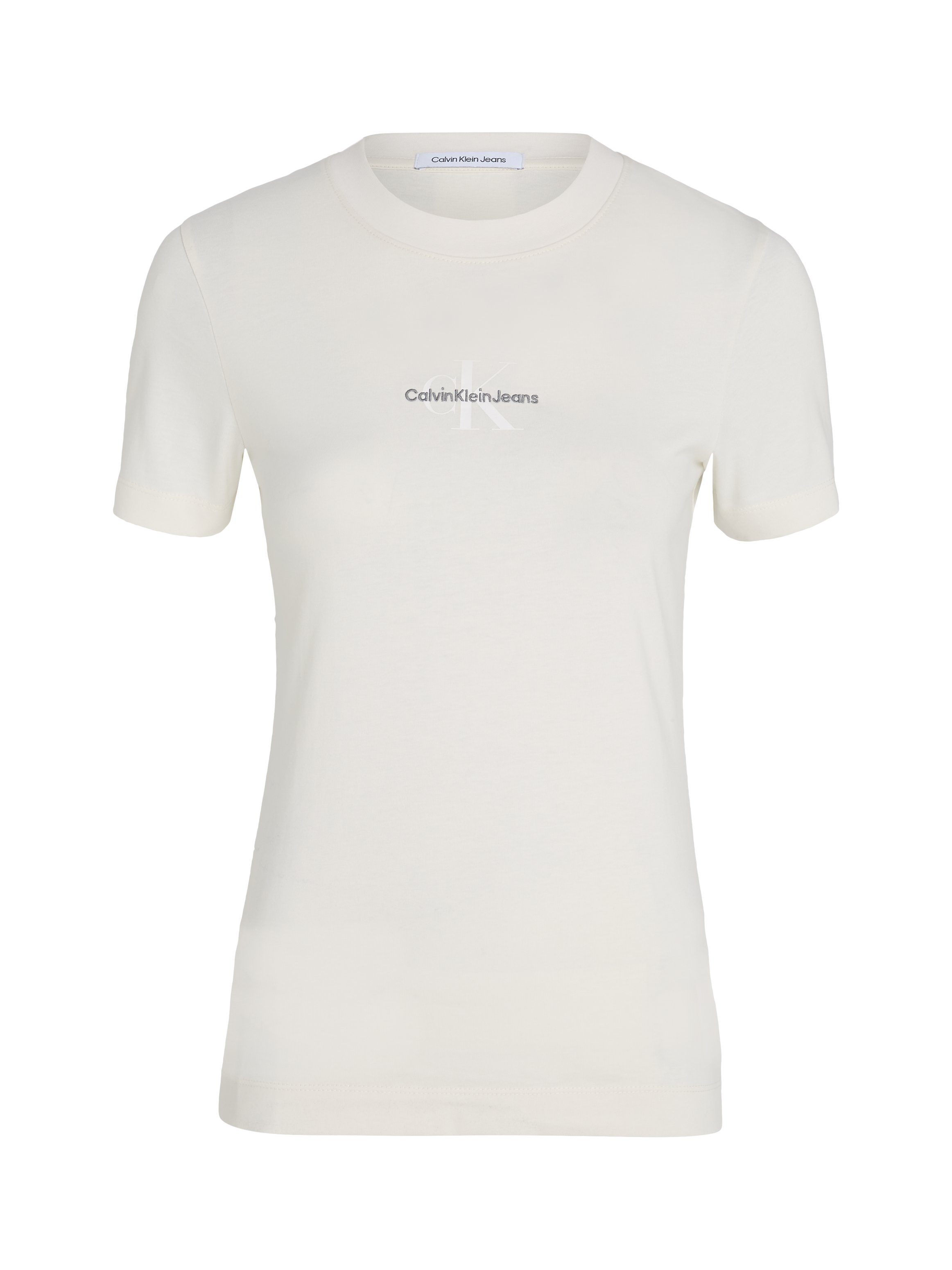 Calvin Klein Jeans T-Shirt MONOLOGO FIT ecru mit TEE SLIM Logodruck