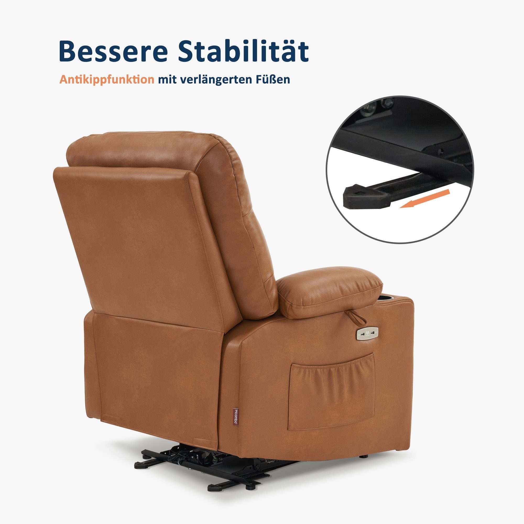 MCombo Relaxsessel M MCombo Relaxsessel mit Liegefunktion Fernsehsessel 7033, mit Relaxfunktion