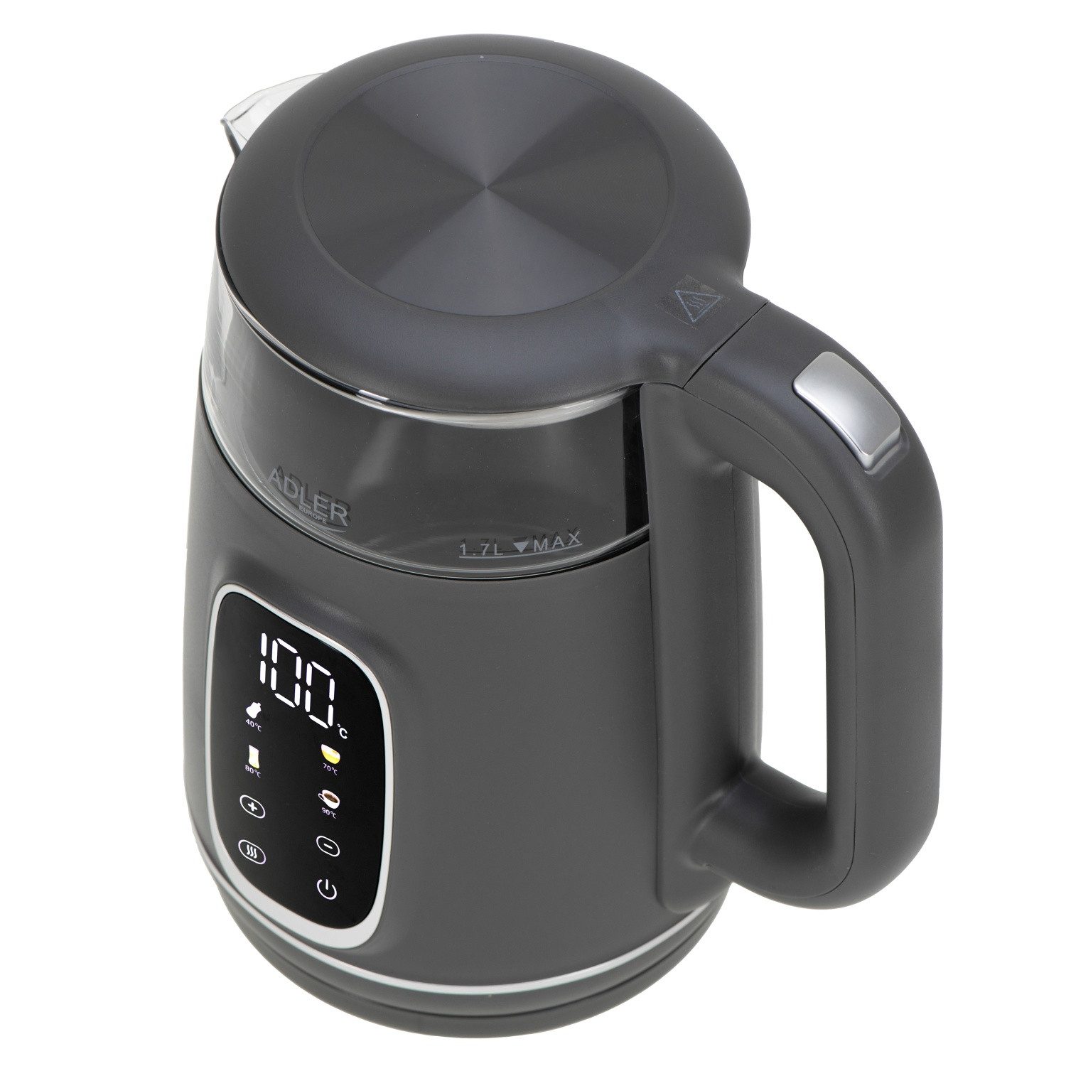 Adler Wasserkocher AD 1305 GS Wasserkocher 2200 W, 1,7 l, 2200 W, 5 voreingestellte Temperaturen (40–100 °C), LED-Anzeige