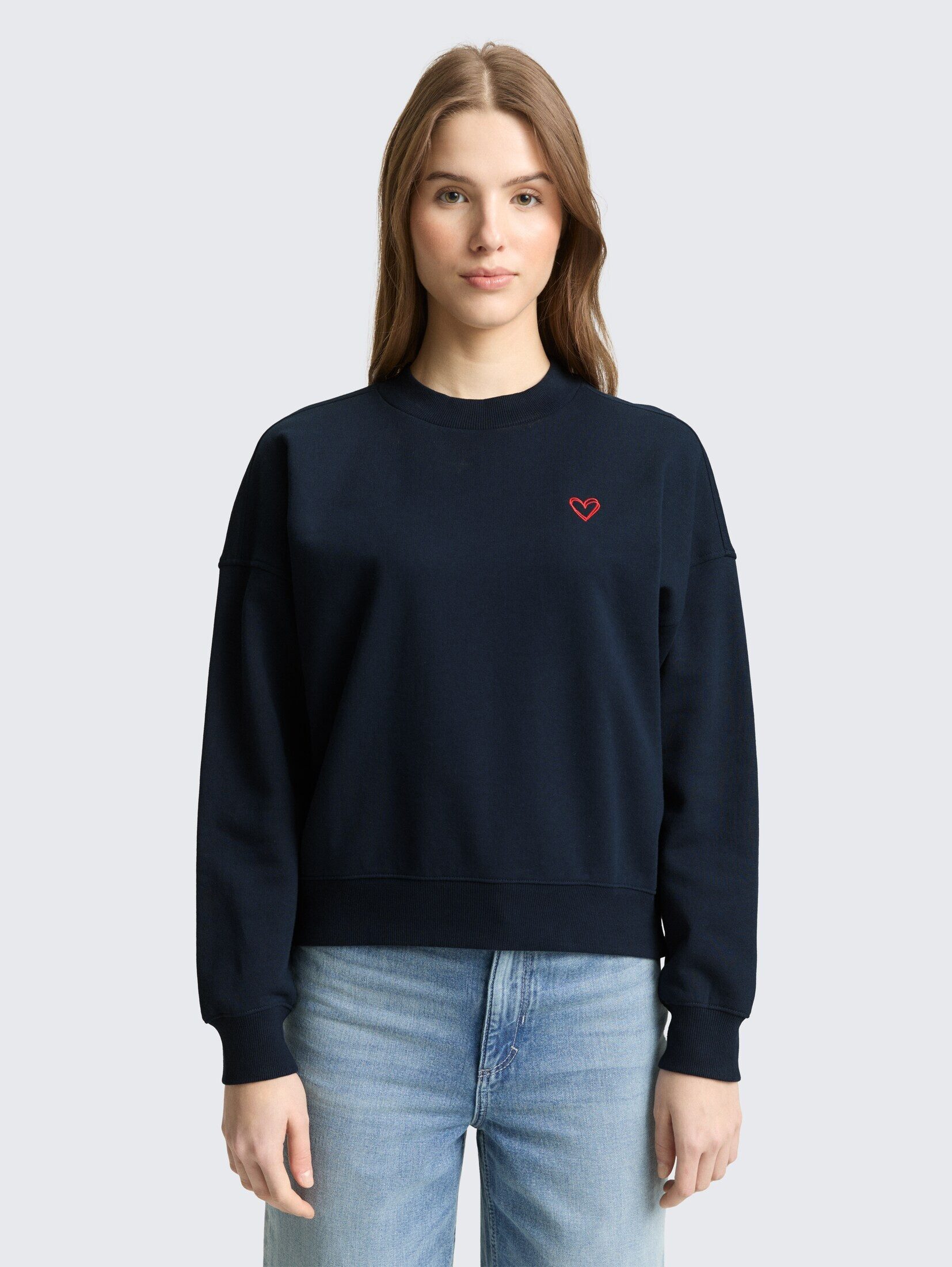 TOM TAILOR Denim Sweatshirt Strick & Sweatshirts Sweatshirt mit Herz-Detail