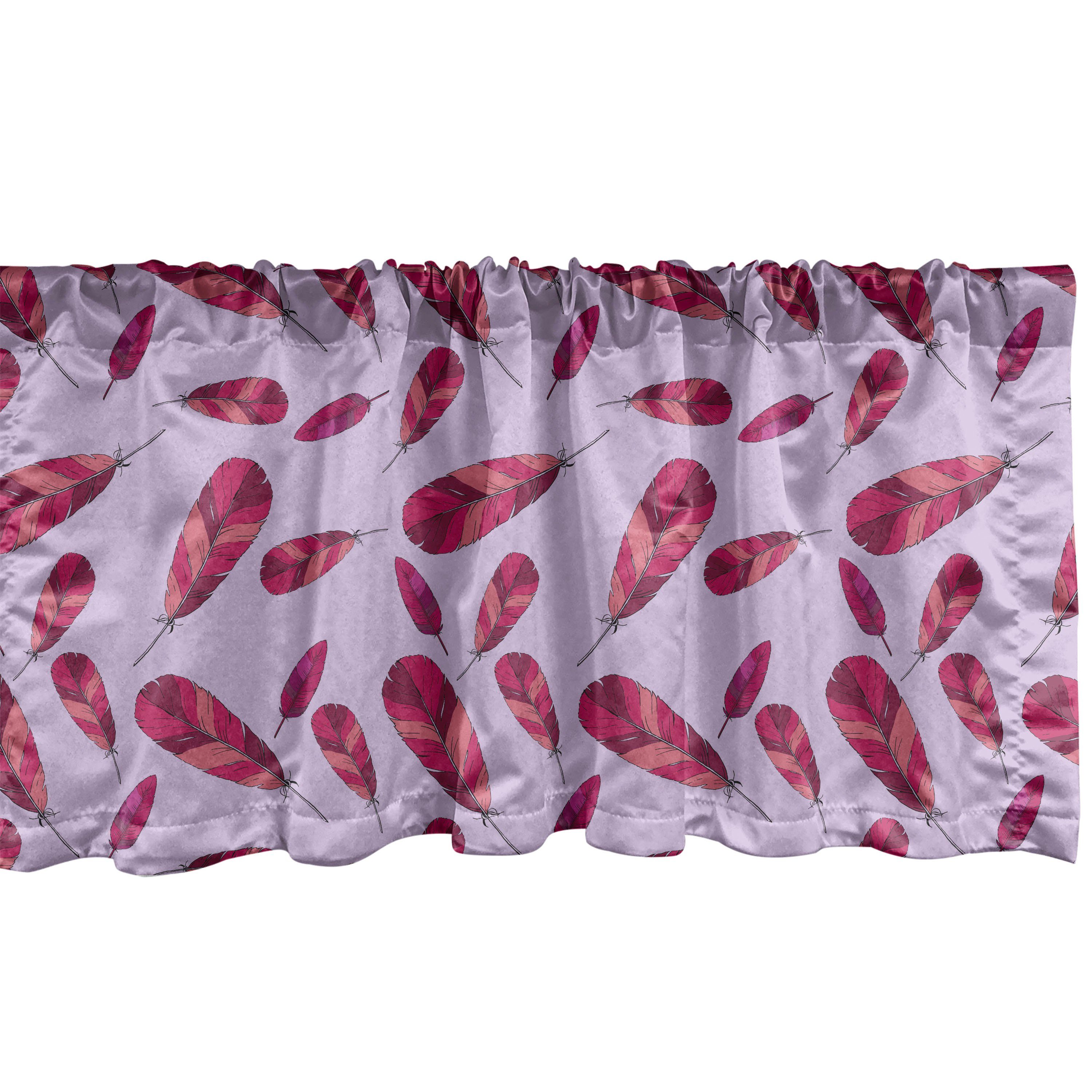 Scheibengardine Vorhang Volant für Küche in der Farben Dekor Gefieder Microfaser, Abakuhaus, Schlafzimmer Gefieder warmen mit Stangentasche