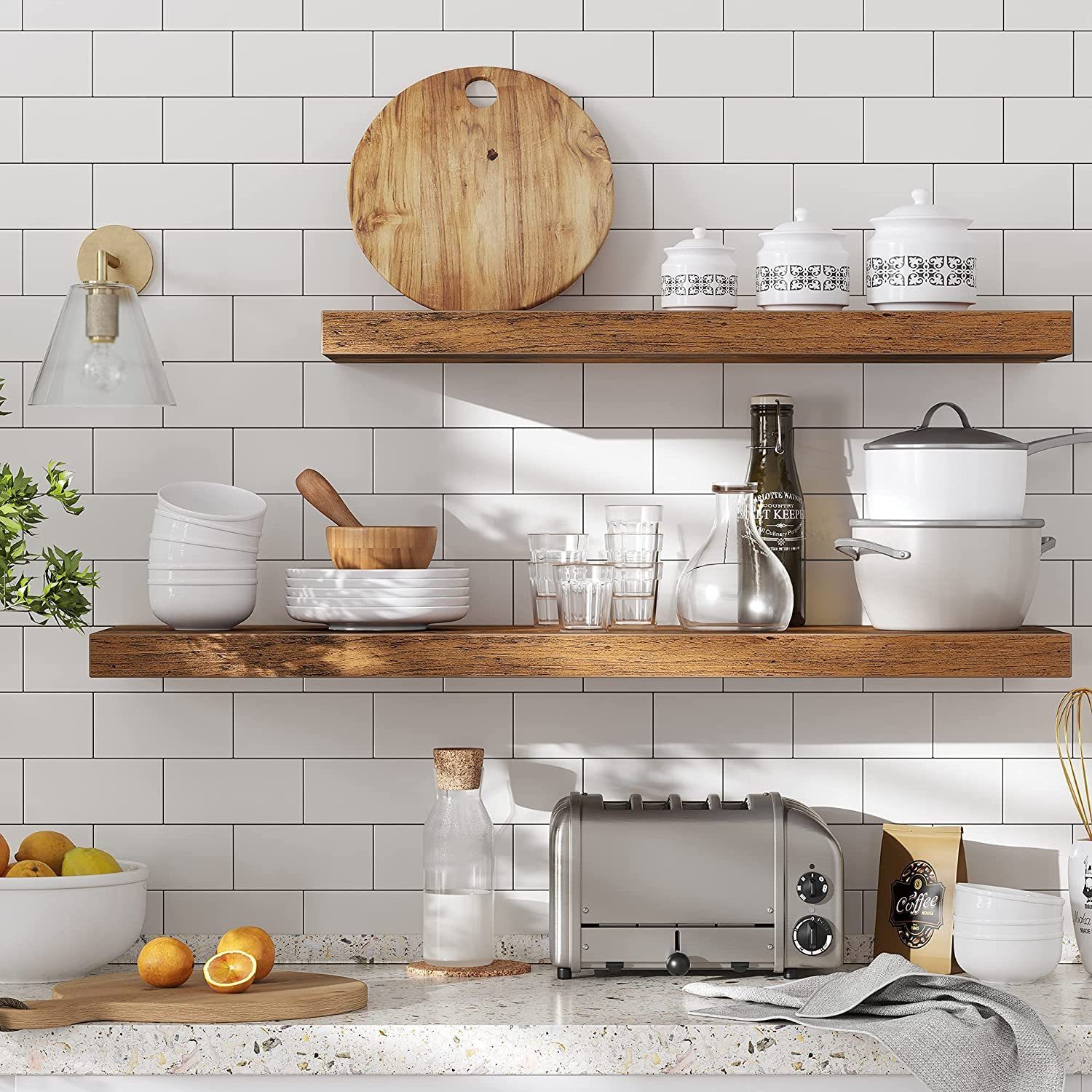 VASAGLE Wandregal, 3-tlg., Wandboard, Bereite 40 / 60 / 80 cm, Schweberegal günstig online kaufen