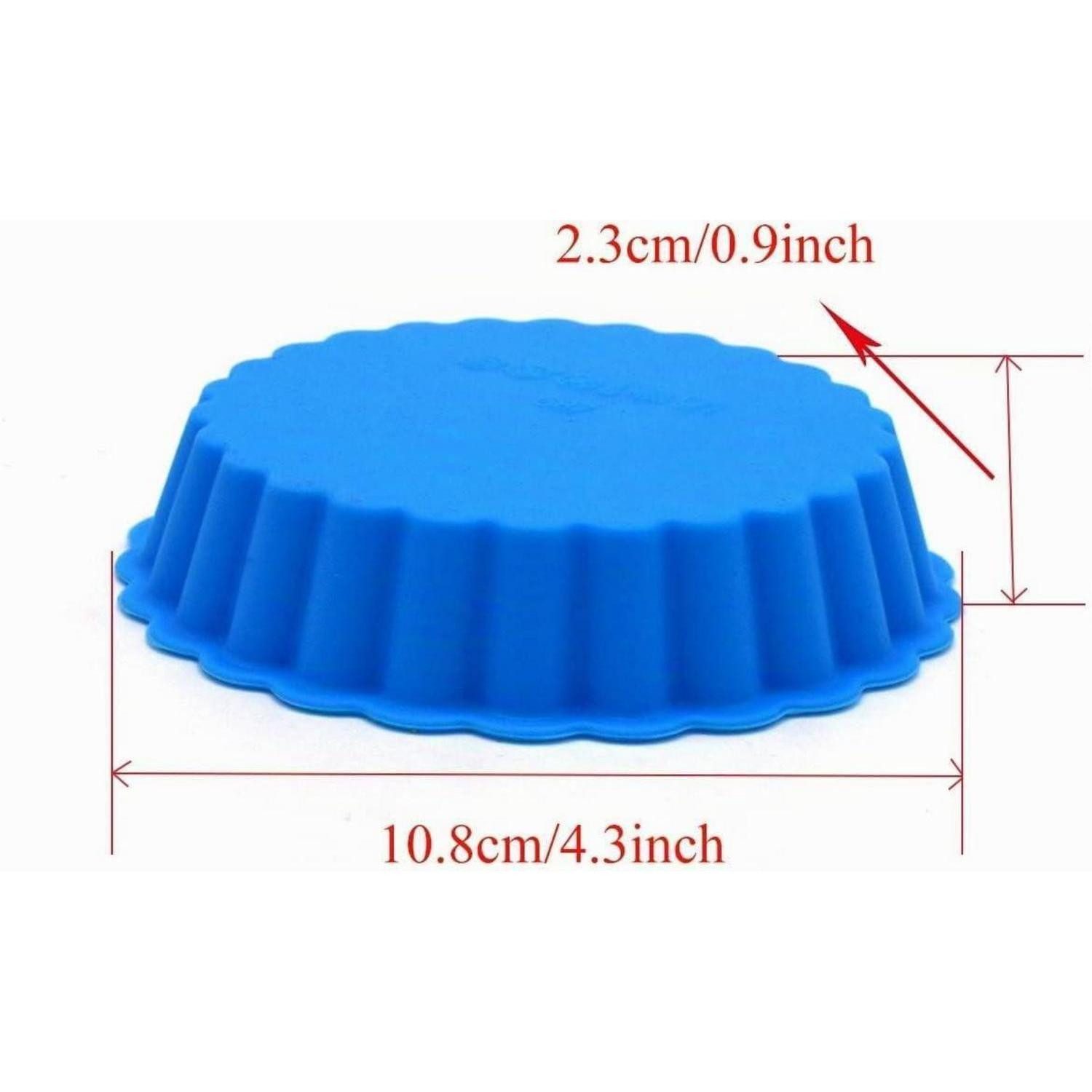 LuxusKollektion Silikonform Silikon Backform Mini Tarte 12er Set Zufallsfarben, (12-tlg)