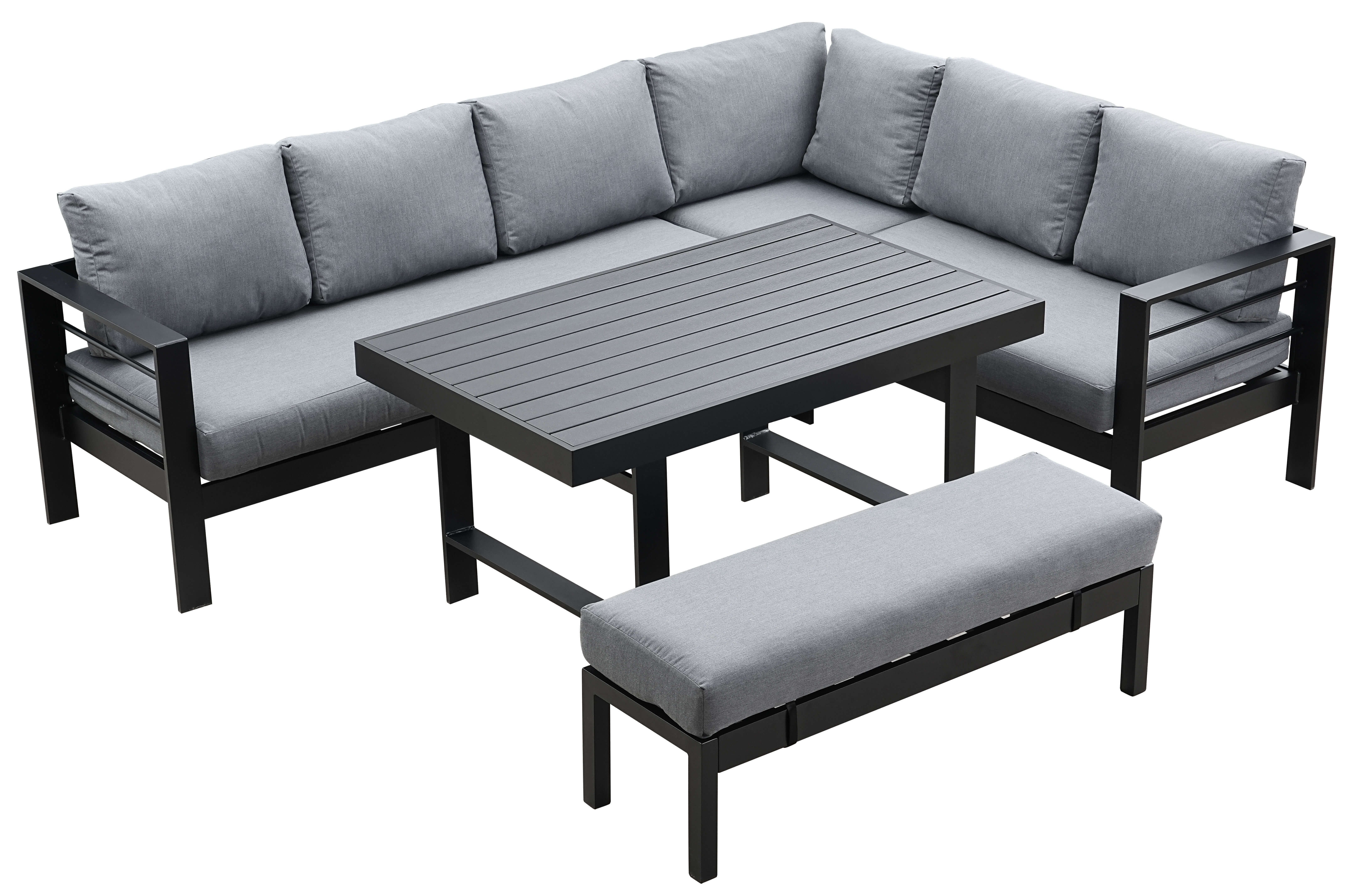 MeXo Gartenlounge-Set Modulares Gartenmöbel-Set aus Aluminium für 6-8 Perso günstig online kaufen