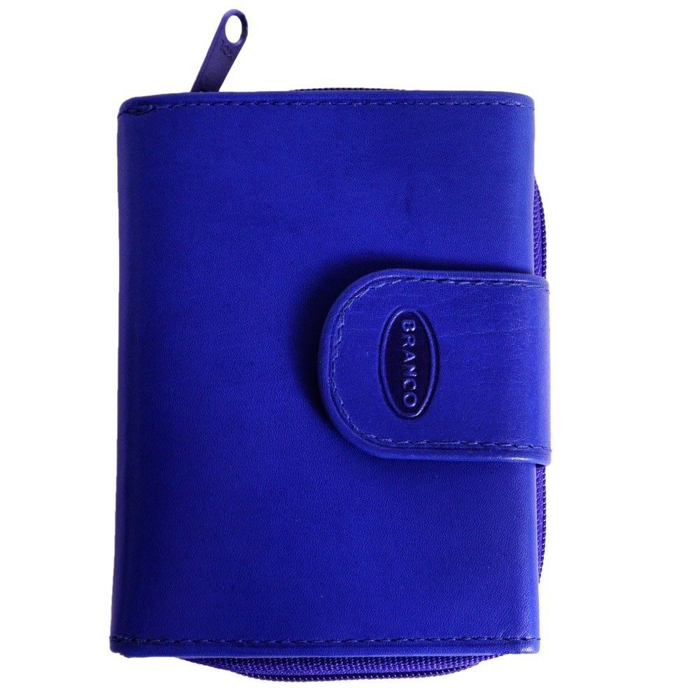 BRANCO Mini Geldbörse Kleine Damen-Geldbörse / Portemonnaie, Leder, Azur-Blau, Branco 225