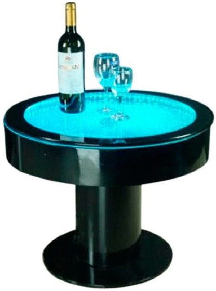 Xlmoebel Beistelltisch Beleuchteter LED Stehtisch mit Wasser-Spiel für Bars und Lounges (Led Rund Beistelltisch), Hergestellt in Europa