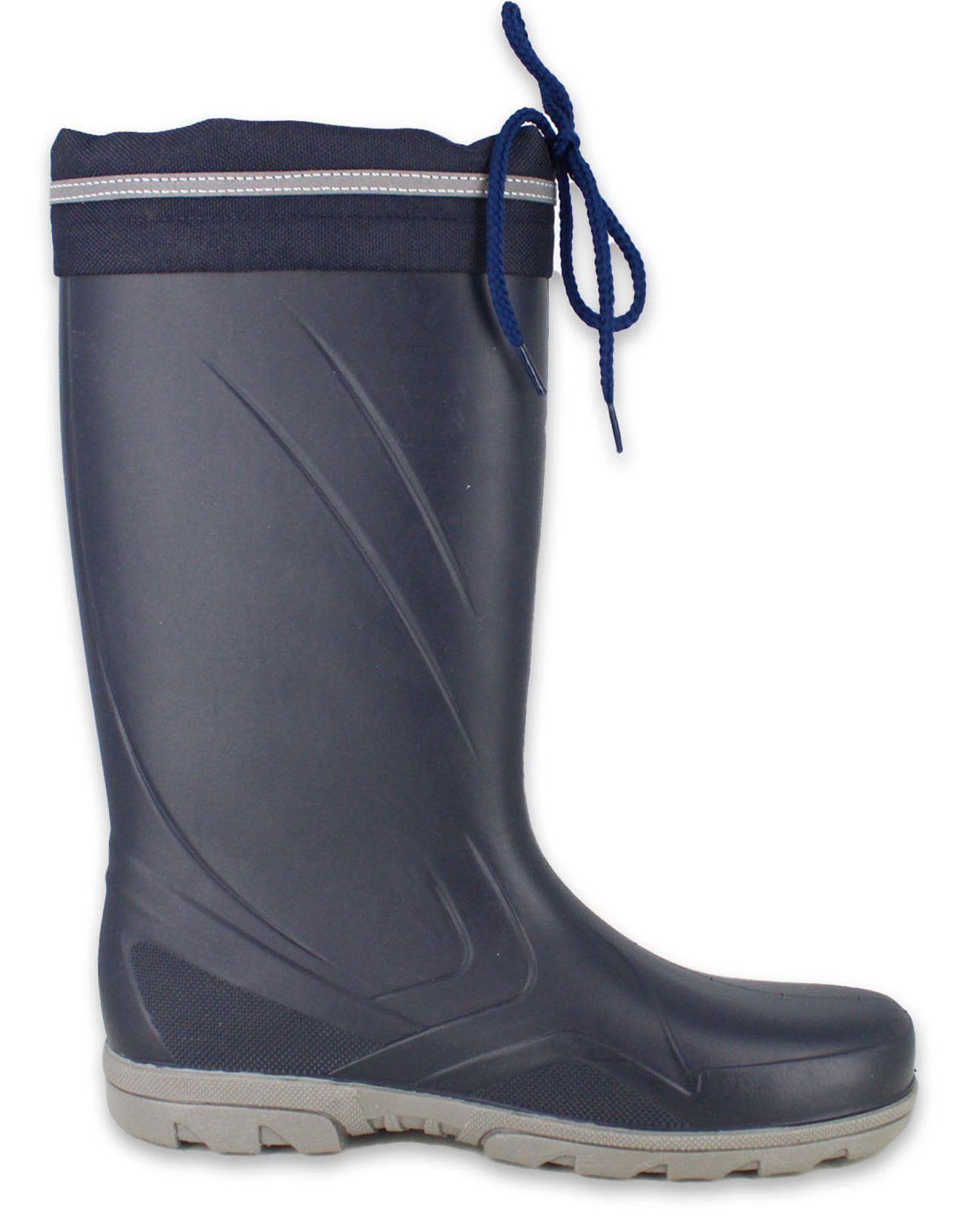 für Regenstiefel robust, Sailor trockene, Stiefel, herausnehmbare Beck Damen strapazierfähig, dunkelblau wasserdicht, Einlegesohle Füße) Gummistiefel warme (klassischer