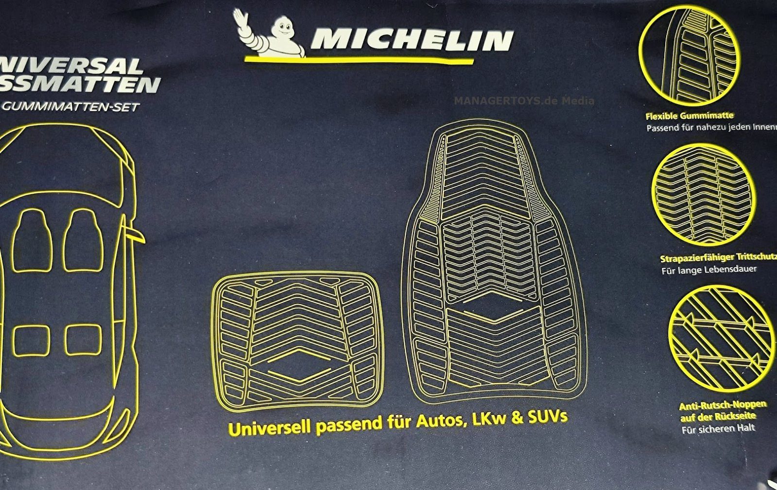 vorne Michelin Set zwei 4 Stück Auto-Fußmatten Fussmatten Universal zwei vier hinten