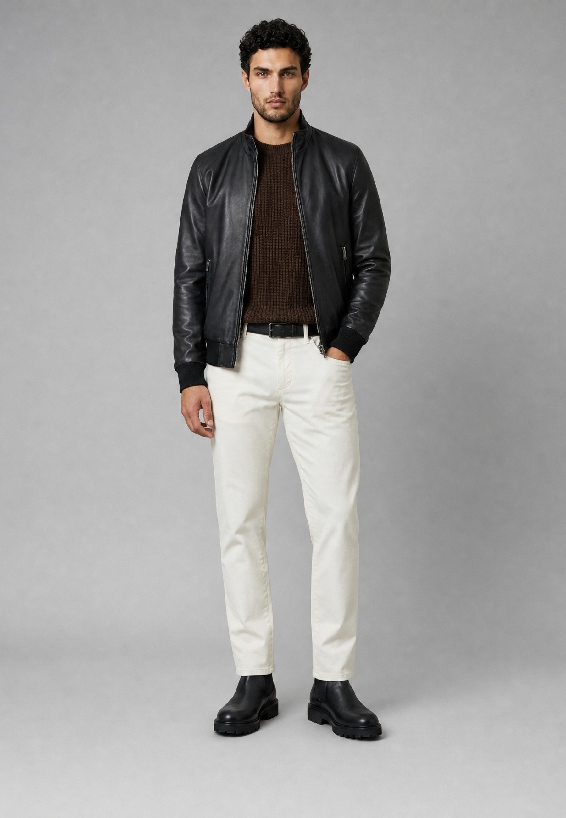 RICANO Lederjacke Lalo hochwertige Lederjacke mit Stehkragen
