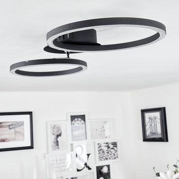 hofstein Deckenleuchte »Ravi« Deckenlampe aus Metall in schwarz/weiß Leuchte mit 2 Ringen, 3000 Kelvin, (1 verstellbar), 24 Watt, 1300 Lumen