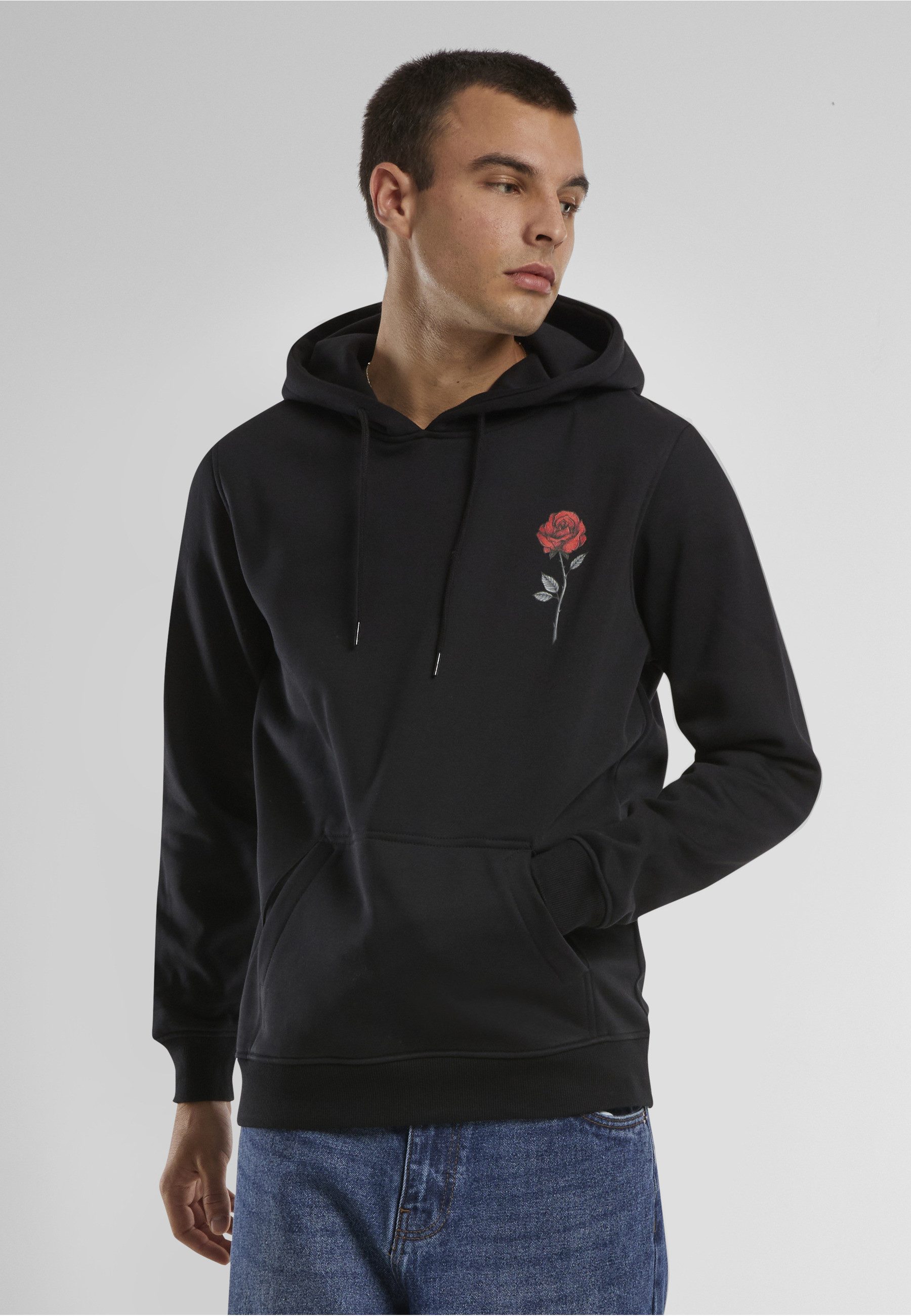 MisterTee Rundhalspullover MisterTee Herren Wild Rose Hoody (1-tlg)