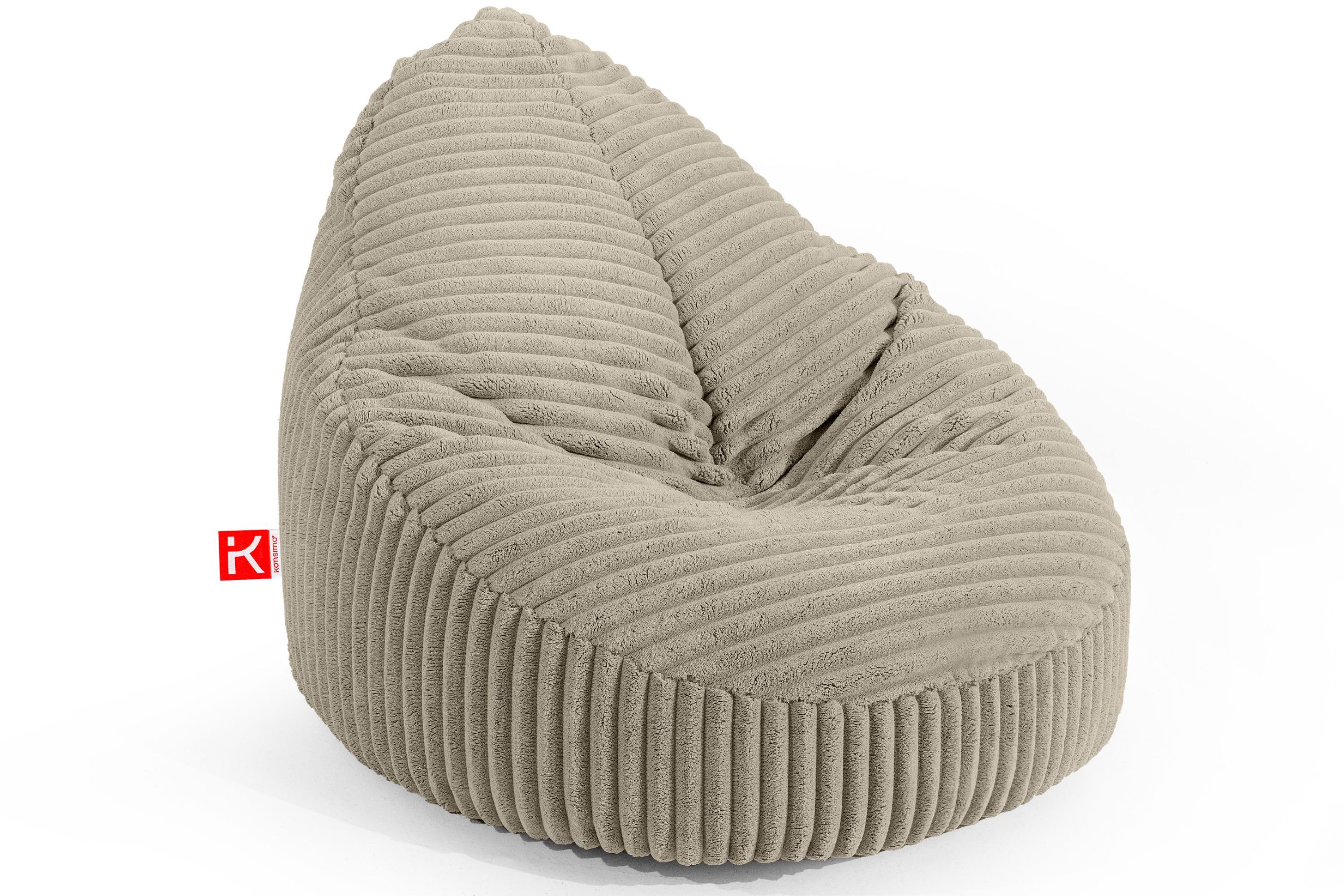 KONSIMO® Sitzsack COSMO Sitzhocker Sitzpouf, mit Polystyrolkugeln gefüllt, zeitloses Design