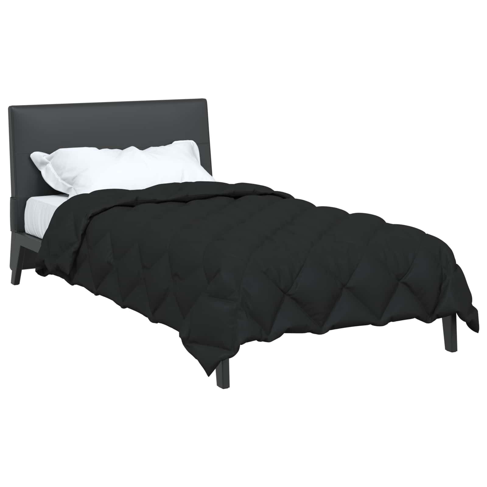 vidaXL Baumwollbettdecke Winterbettdecke Schwarz 200 x 135 cm Mikrofaser, B günstig online kaufen