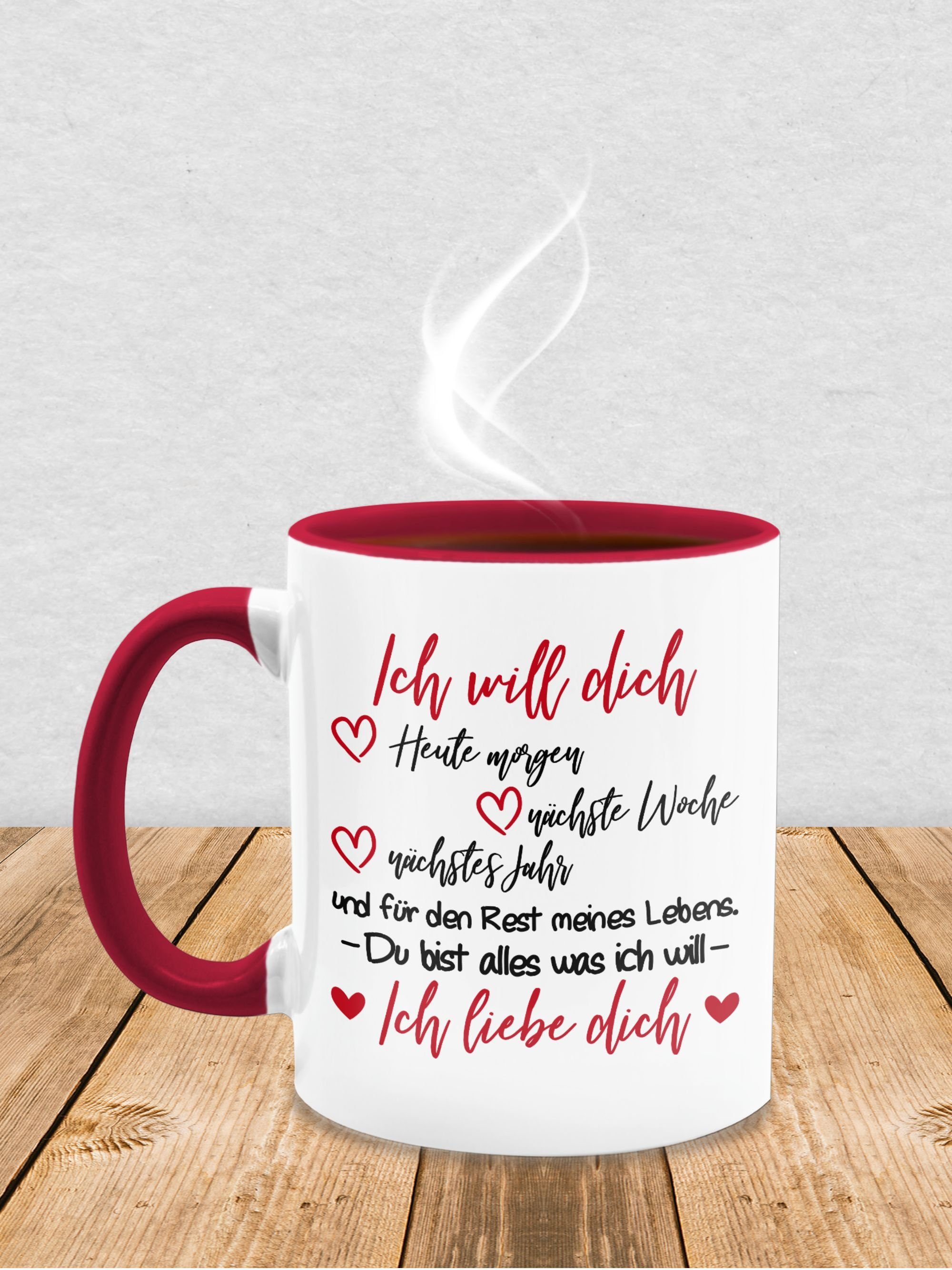 Lebens 3 Tasse Shirtracer liebe meines Valentinstag Dich, will Ich Geschenk - Bordeauxrot Ich Keramik, Rest dich