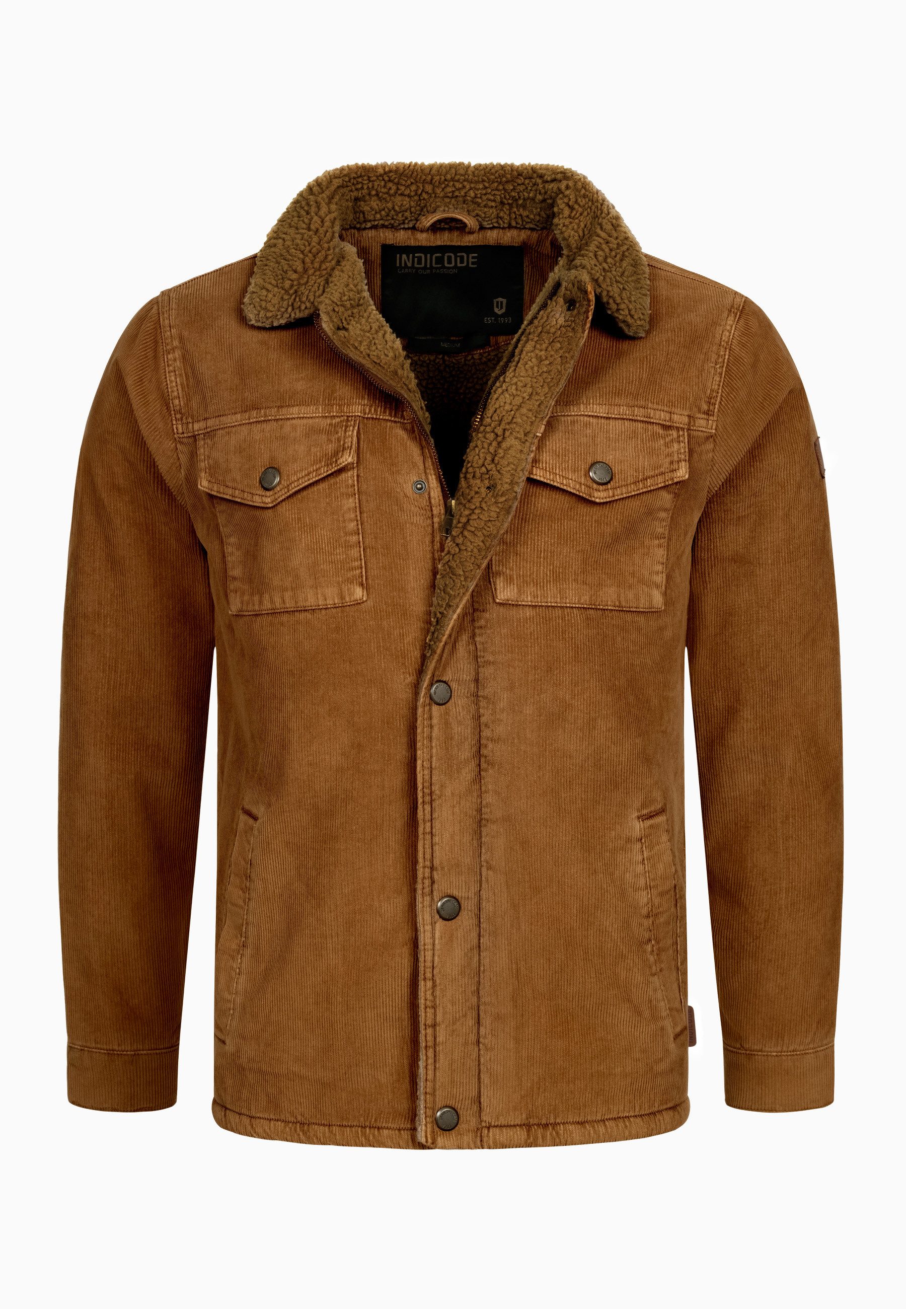 Indicode Sommerjacke Tonni Cordjacke mit Teddy-Futter günstig online kaufen