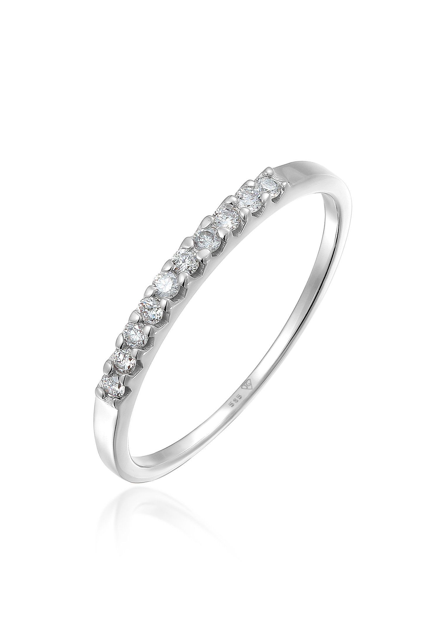 Elli DIAMONDS Verlobungsring Memoire Verlobung Diamant (0.15 ct) 585 Weißgold