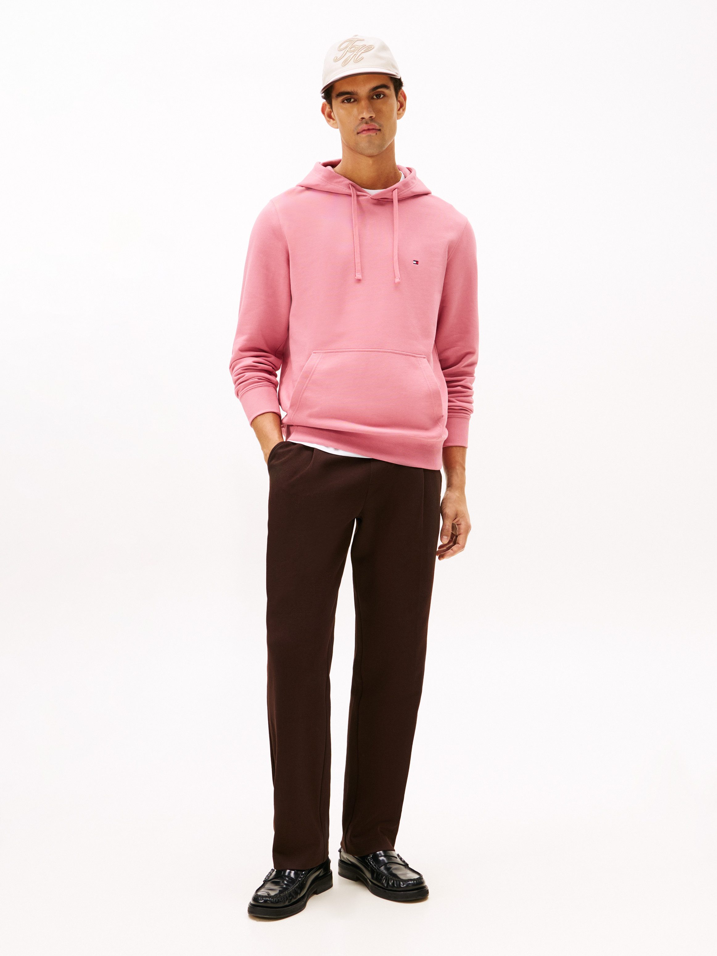 Tommy Hilfiger Hoodie ESSENTIAL TERRY mit Tunnelzug und Flag-Stickerei