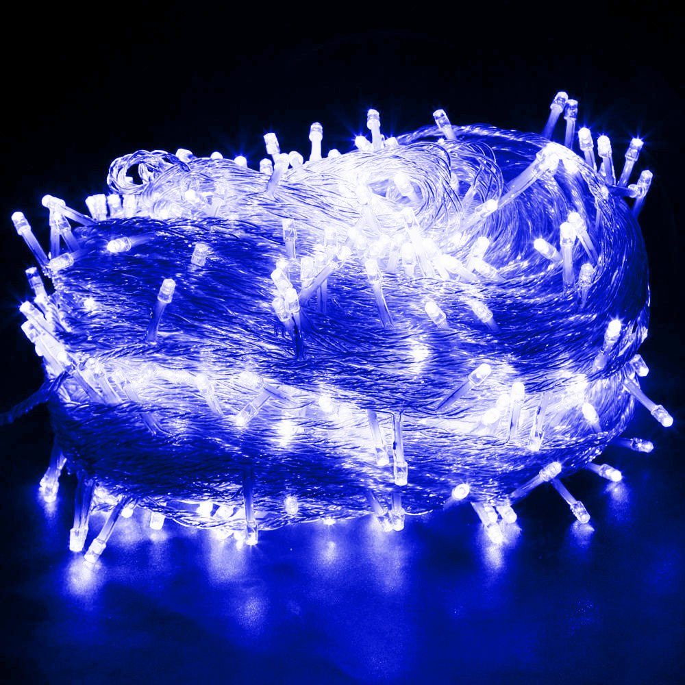 Rosnek LED-Lichterkette 100-2000 Beleuchtung, Lichterkette Weihnachten Blau LED Wasserdicht 10-100M Außen Party