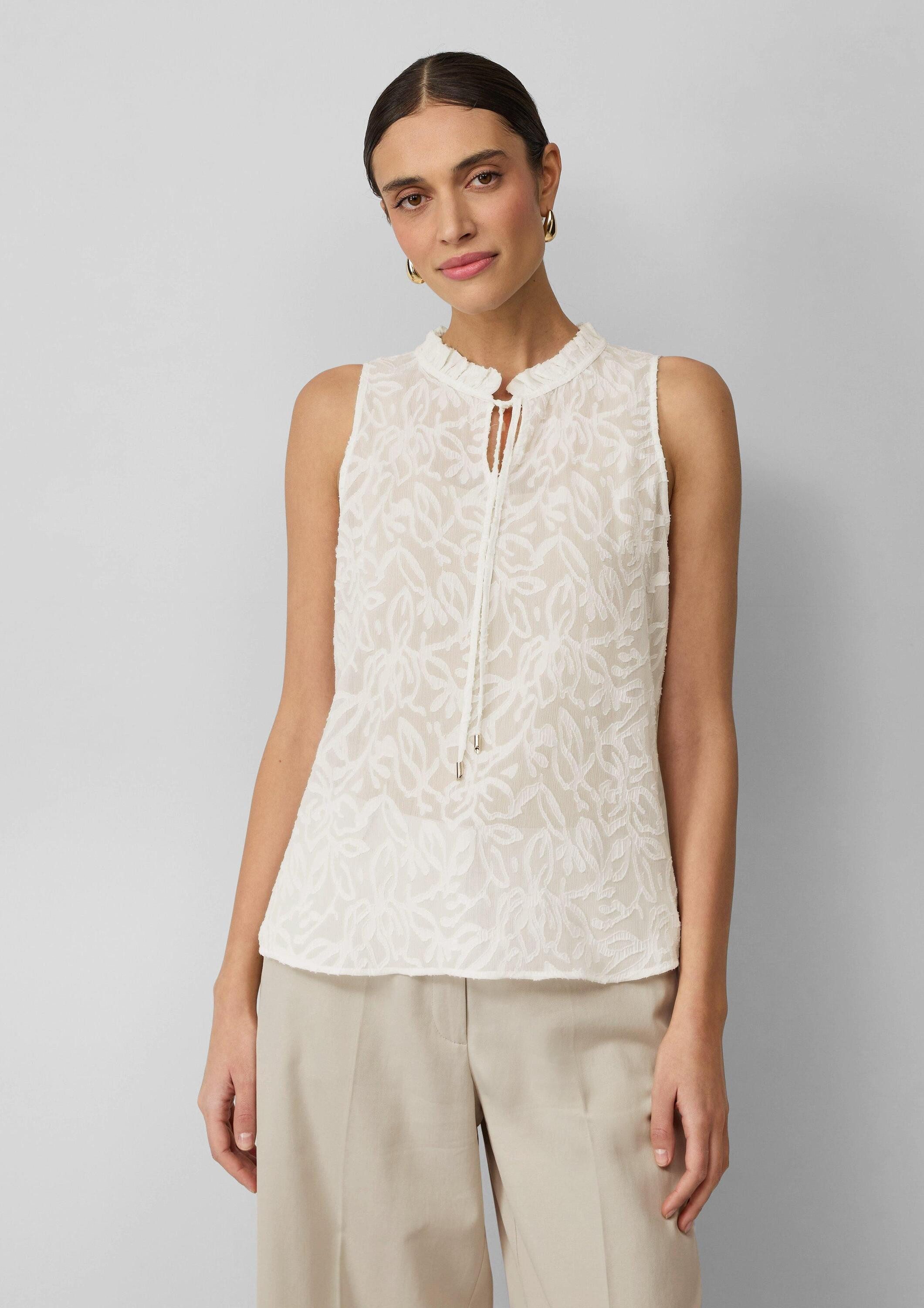 s.Oliver Blusentop Bluse Semitransparentes Top mit Tunika-Ausschnitt und Rü günstig online kaufen