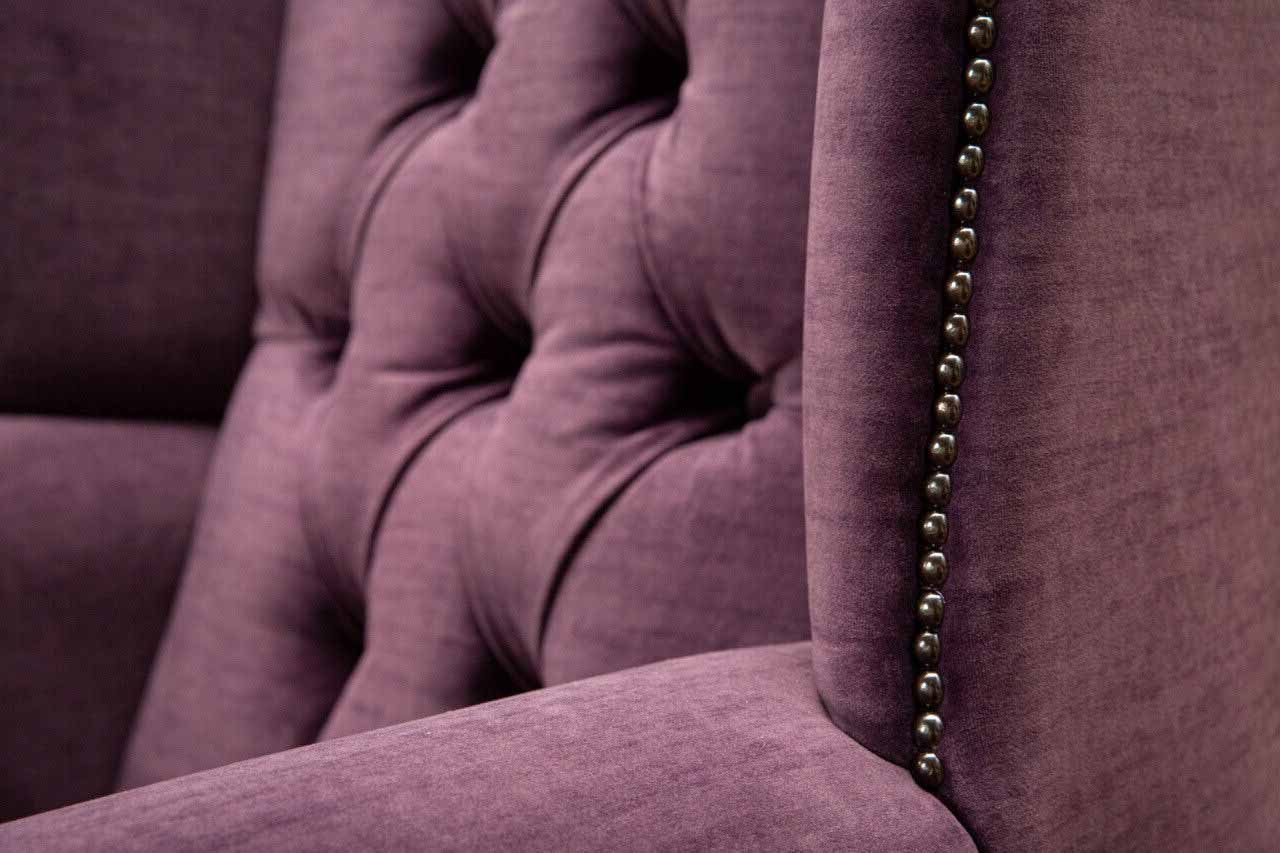 HAND STOFF Ohrensessel PATCHWORK CHESTERFIELD HANDGEFERTIGT AUS DREISITZER-SOFA JVmoebel