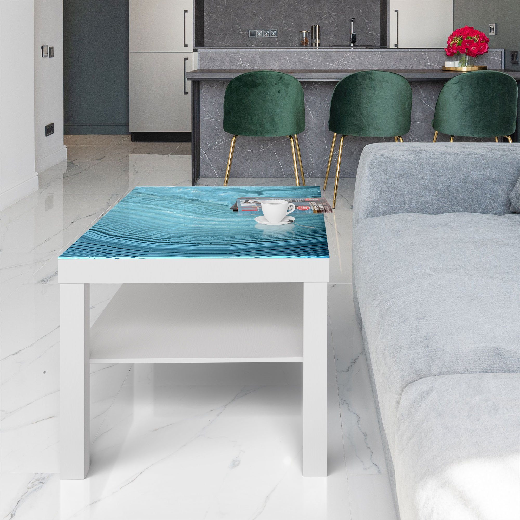 DEQORI Couchtisch 'Achatstein Maserung', Glas Beistelltisch Glastisch modern – Bild 5 von 5