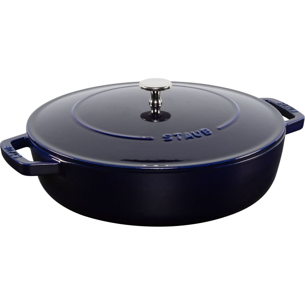 Staub Auflaufform Bräter Chistera 28 cm dunkelblau, Gusseisen, Gusseisen