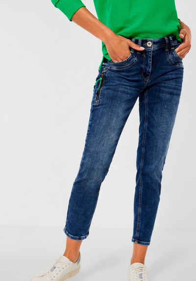 Cecil 7/8-Jeans mit dekorativem Zipperdetail am Bein