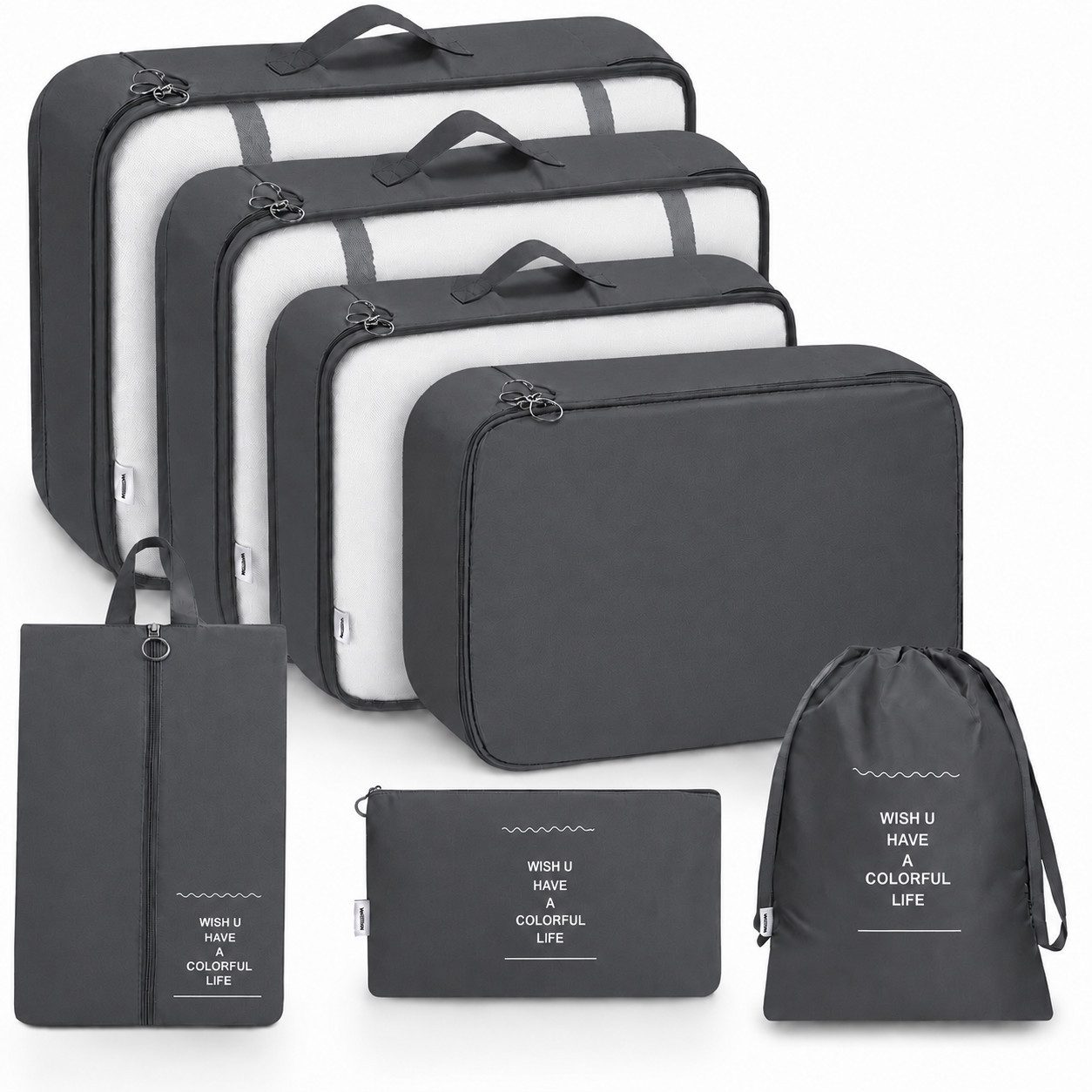 Forrlite Kofferorganizer Kofferorganizer 7-teiliges Set, Packing Cubes, Reise Packtaschen (Kofferorganizer Koffer Organizer Set 7-teiliges, Packing Cubes, Reise Packtaschen)