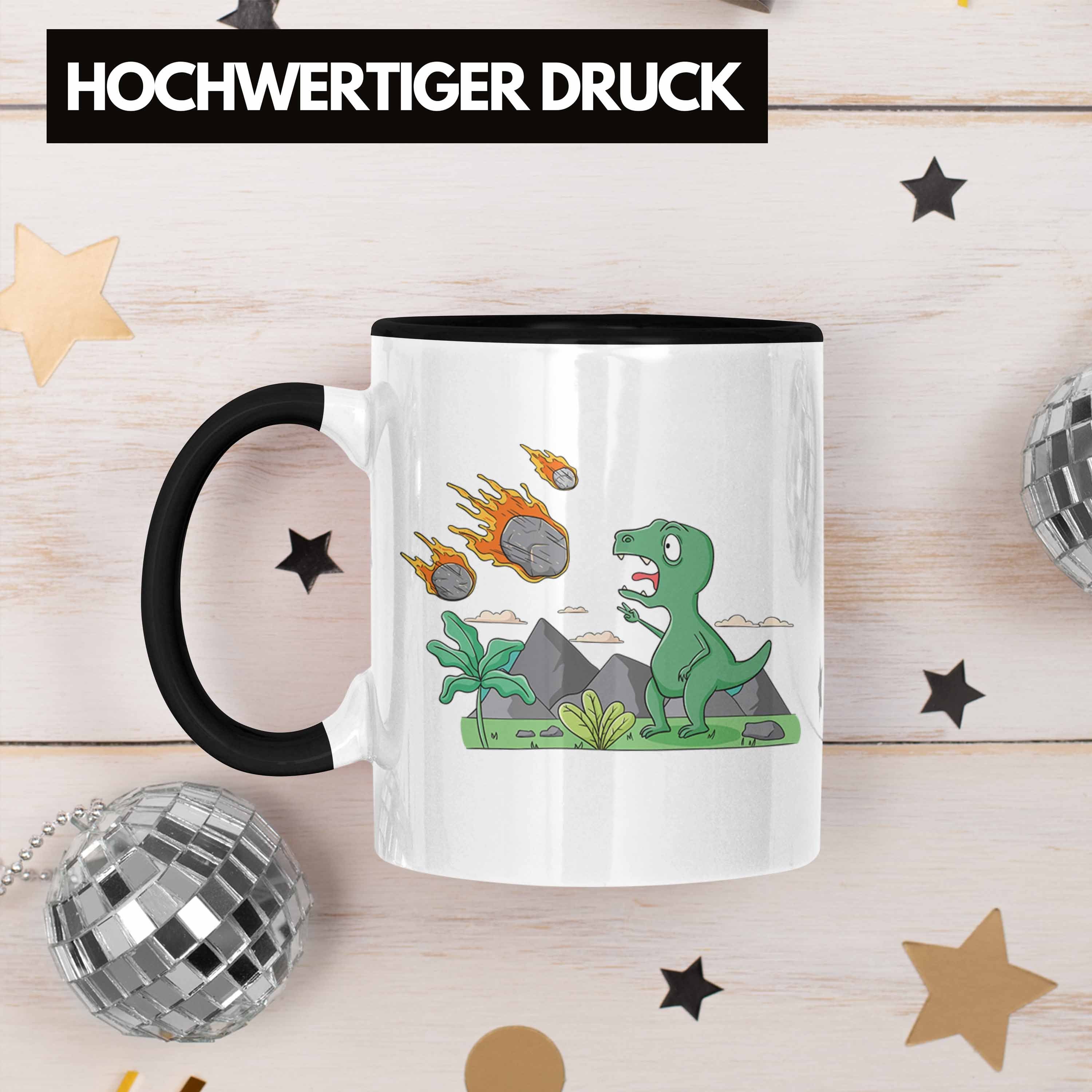 Tasse Dinosaurier Schwarz Tasse Geschenk Trendation Lustig Grafik