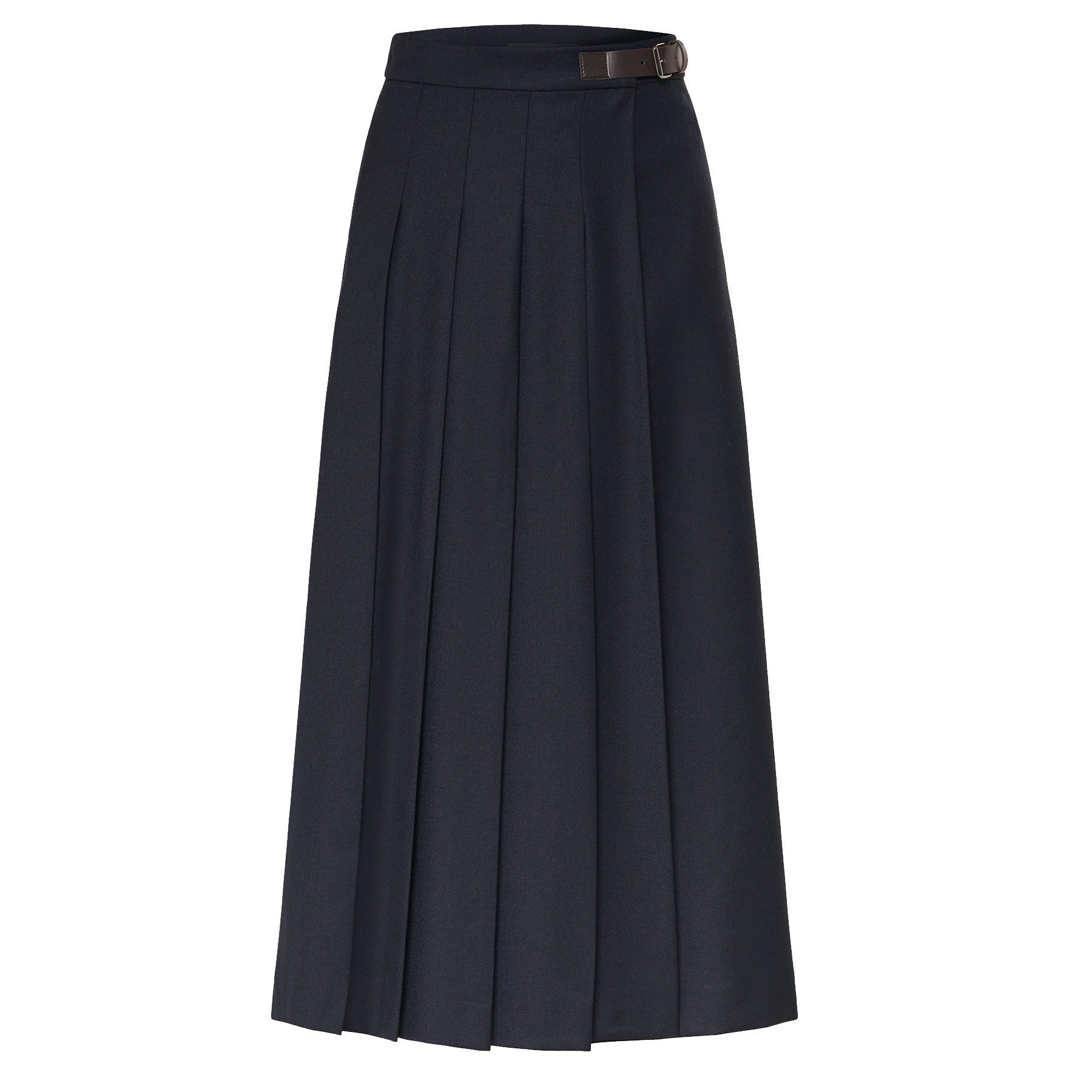 WEEKEND BY MAX MARA A-Linien-Rock WEEKEND MAX MARA Midirock Faltenrock FASTOSO aus Wolle - Navy