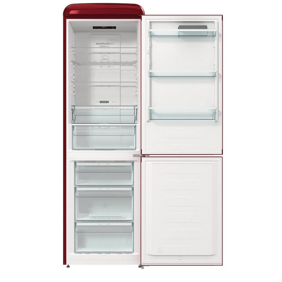 GORENJE Kühlschrank ONRK619ER, 194 cm hoch, 60 cm breit, LED Display,  NoFrostPlus, FastFreeze, IonAir und MultiFlow 360°