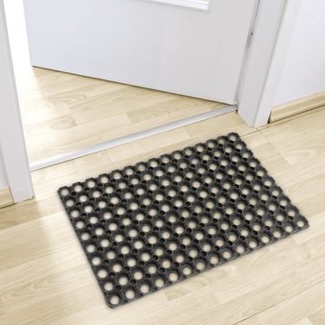 Fußmatte Fußabtreter Gummi 60 x 40 cm, relaxdays, Höhe: 15 mm