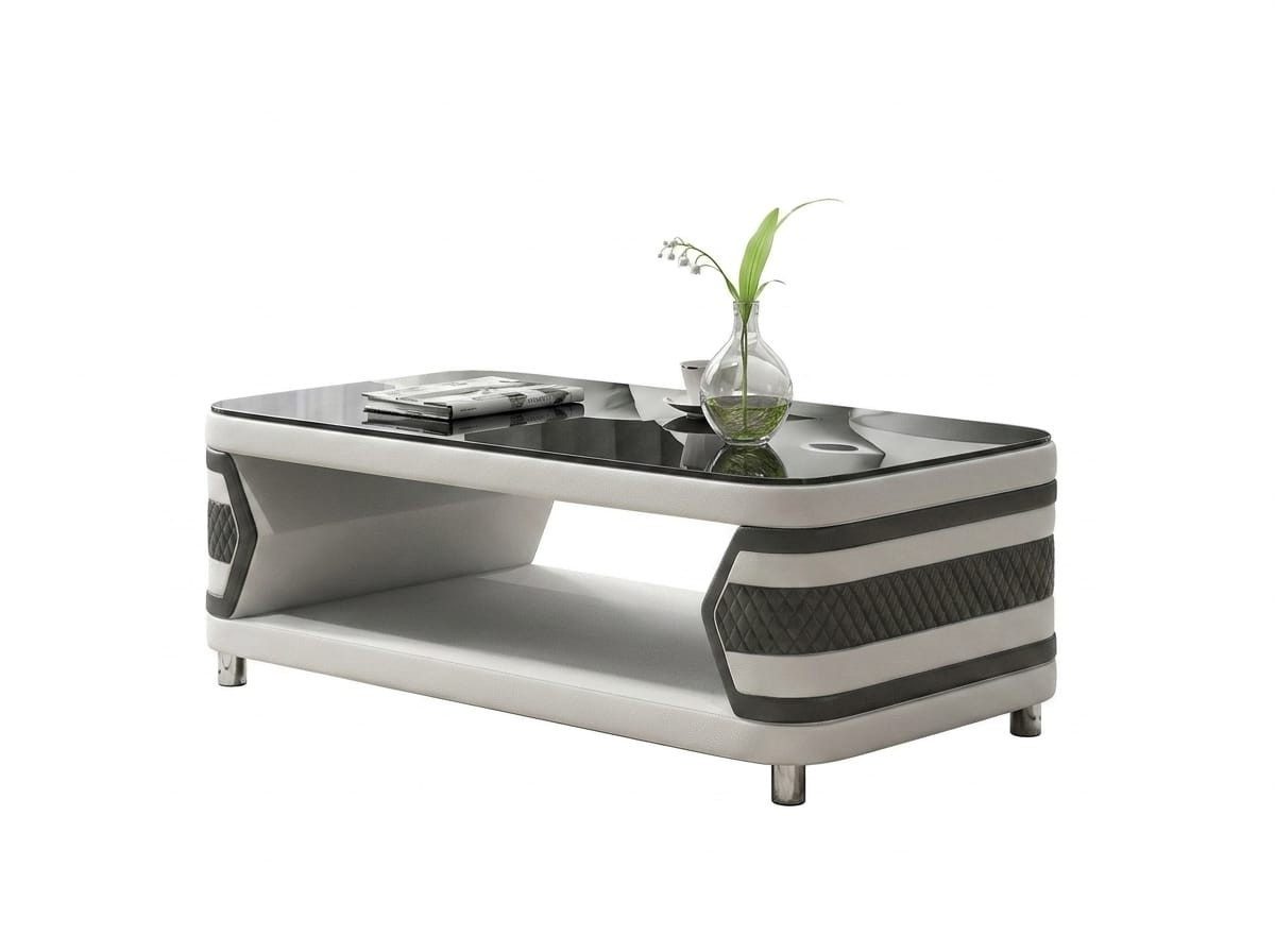 Xlmoebel Stehtisch Luxuriöser Couchtisch in Weiß und Schwarz für modernes Wohnzimmer, Made in Europa