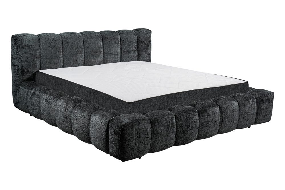 riess-ambiente Polsterbett DIAMOND 180x200cm schwarz Chenille · mit Matratz günstig online kaufen