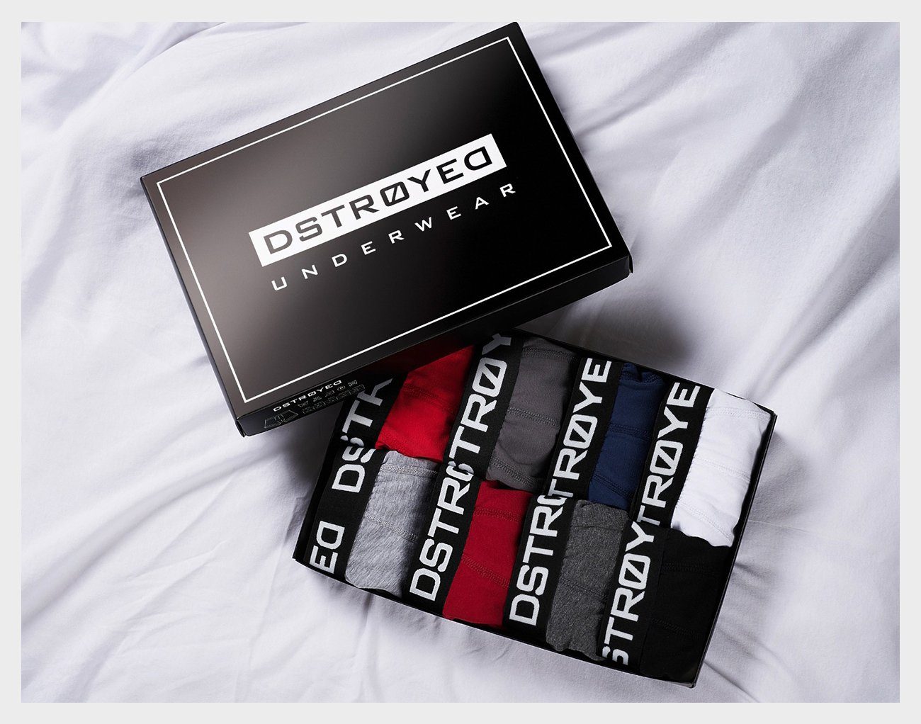DSTROYED Boxershorts Unterhosen 8er, 8er perfekte Passform Baumwolle Pack) Premium Männer Qualität 315b-schwarz/weiß Herren (Vorteilspack
