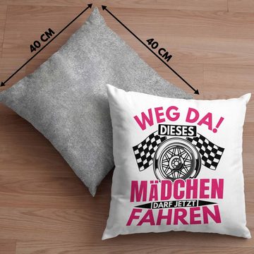 Trendation Dekokissen Trendation - Führerschein Bestanden Geschenk Kissen Spruch Mädchen Frauen Dekokissen mit Füllung 40x40