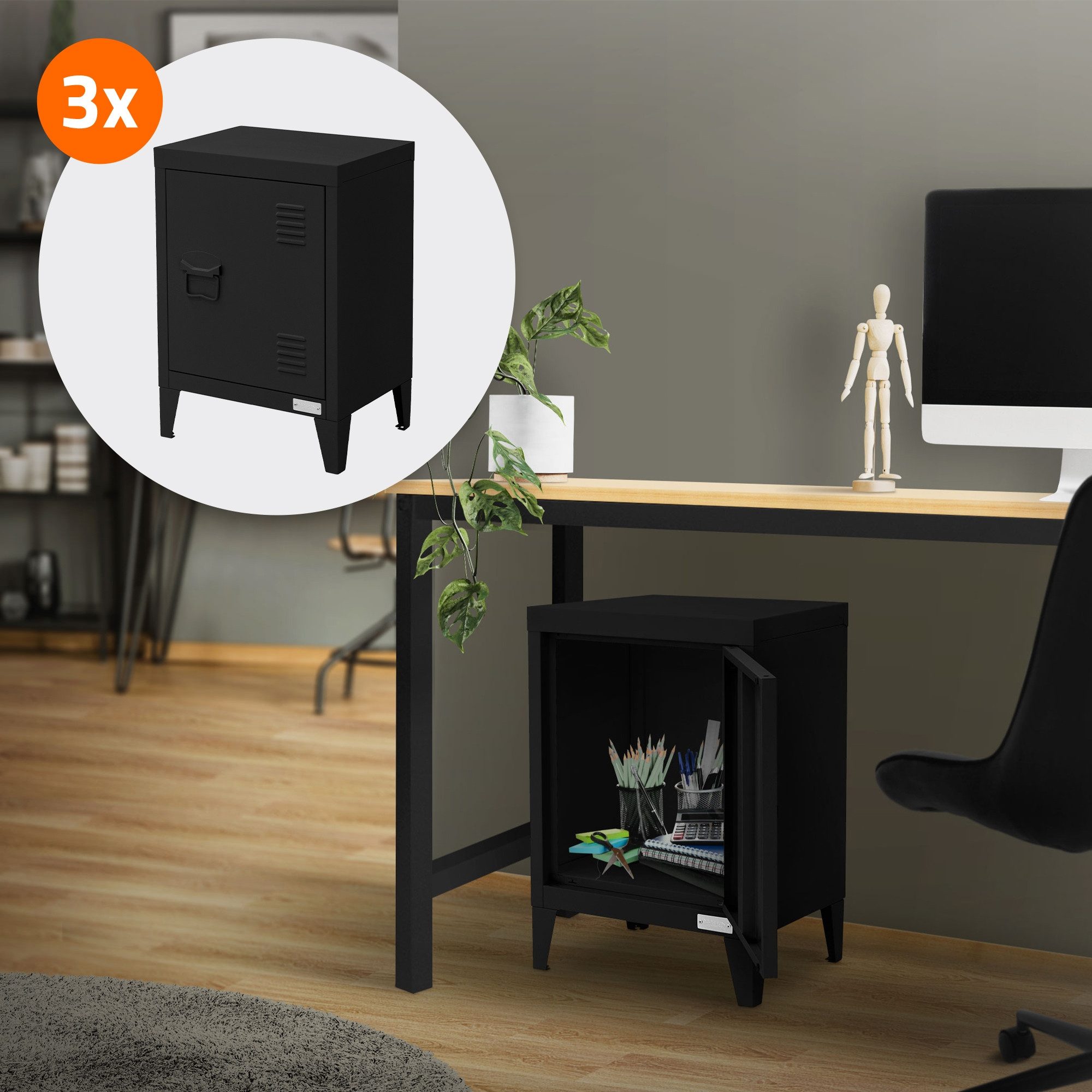 ML-DESIGN Aktenschrank Schubladenschrank aus Stahl Wasserdicht Stabil und l günstig online kaufen