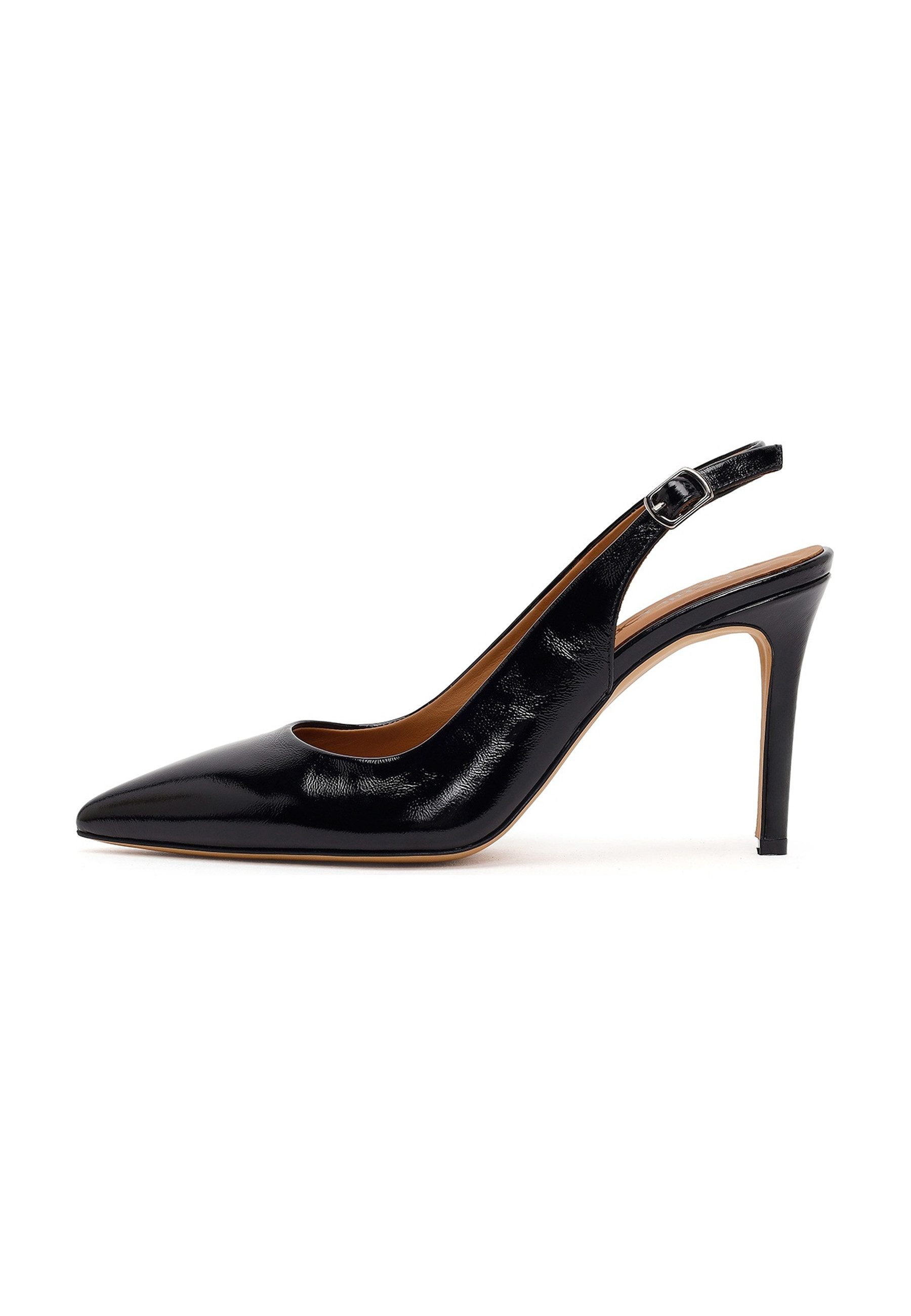Slingback-Pumps aus Leder mit hohem Absatz Pumps