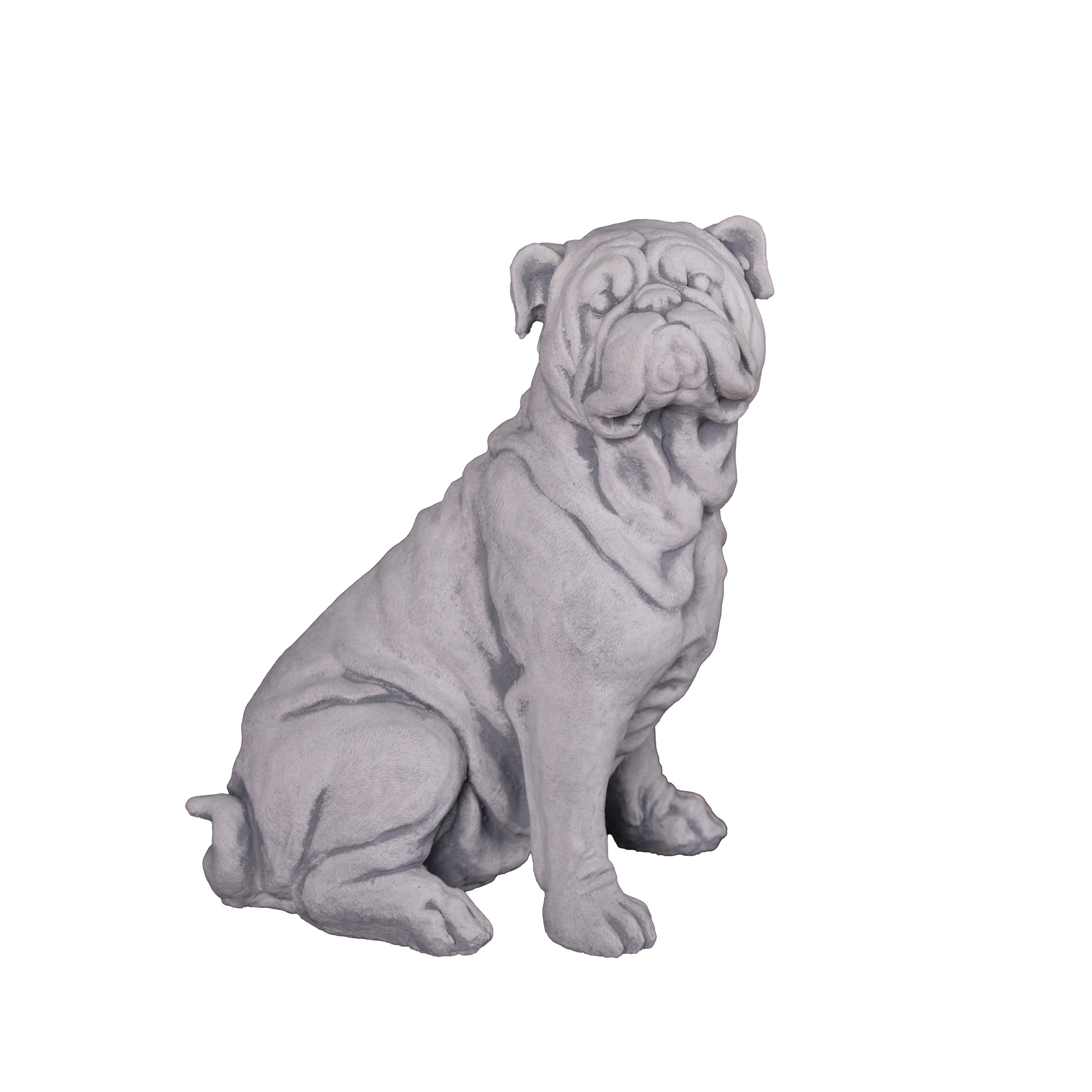 gartendekoparadies.de Gartenfigur Englische Bulldogge, Steinfigur, H. 32 cm, 10 kg, Frostsicher