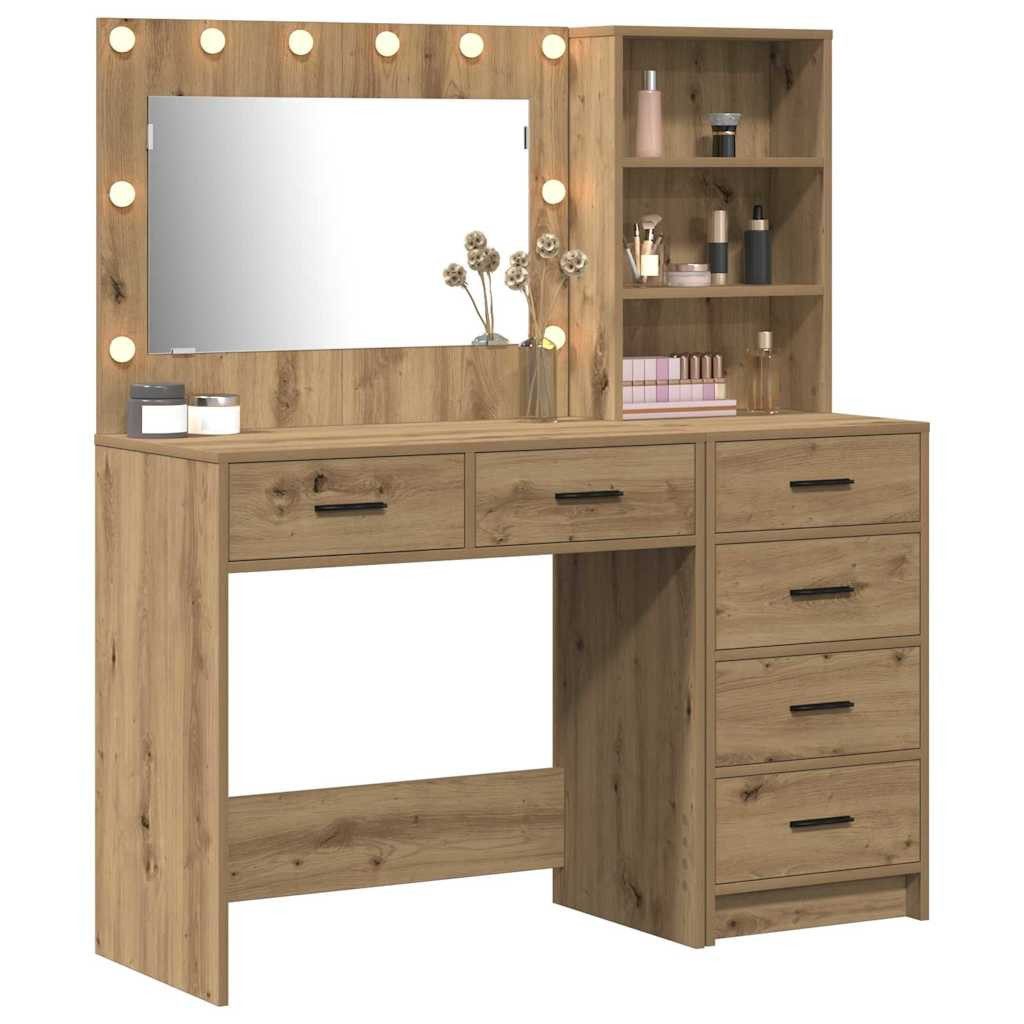 vidaXL Schminktisch Schminktisch mit Regal Braun 78,5 x 41 x 135 cm Holzwer günstig online kaufen