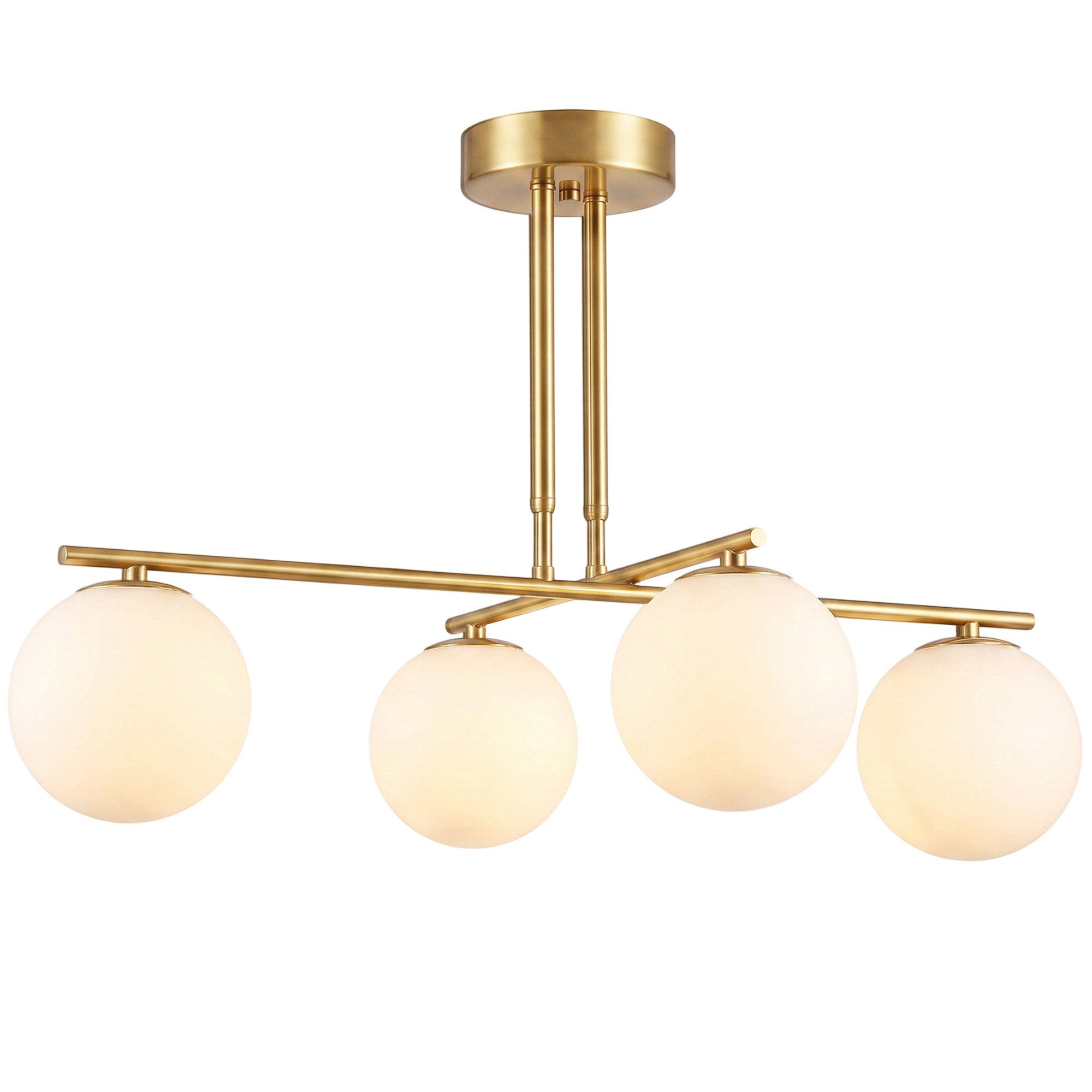 FELIXLEO LED Pendelleuchte Moderne Hängeleuchte 4 Kugelschirmen, höhenverstellbar 350° drehbar