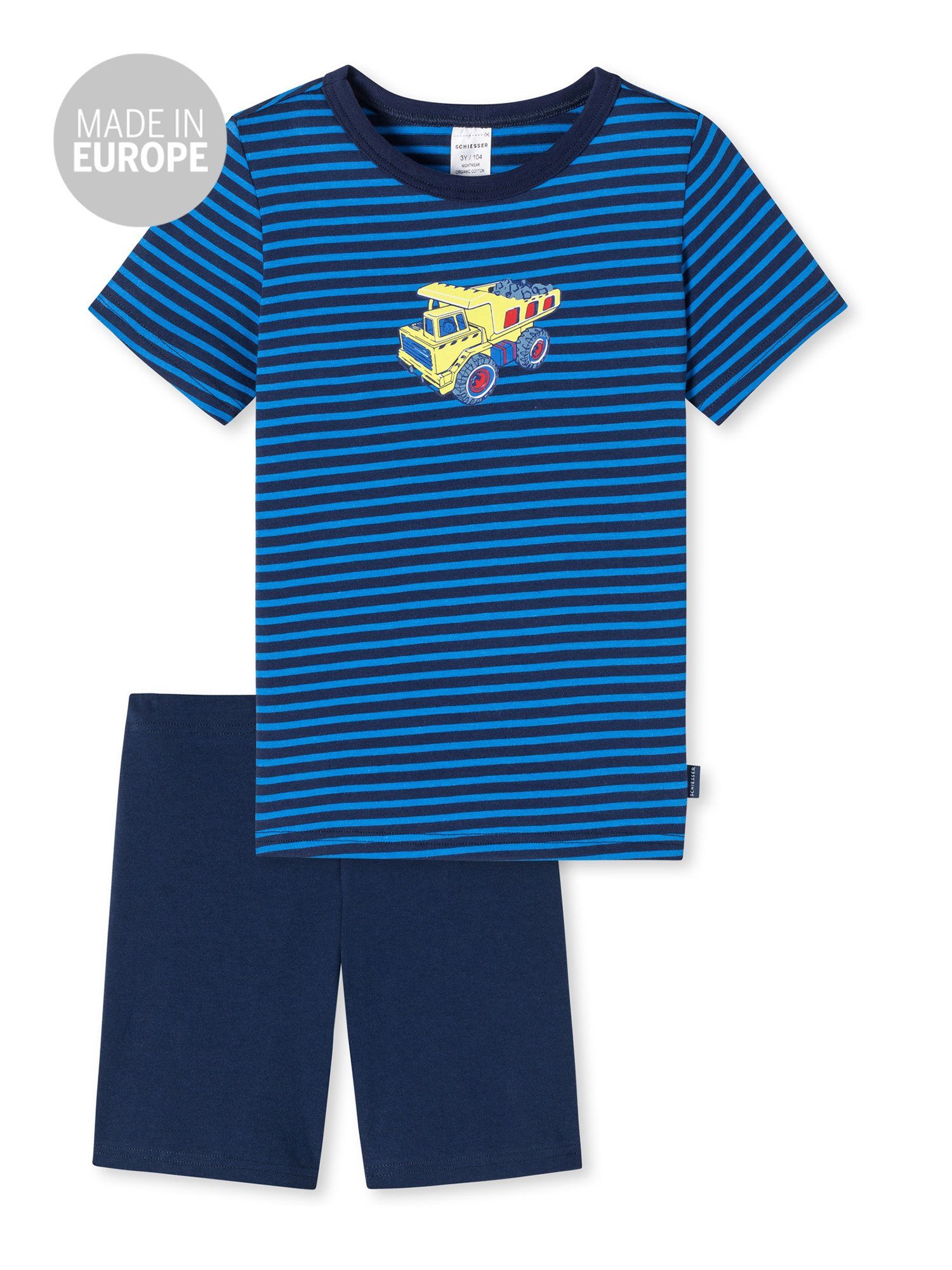 Schiesser Pyjama Basic Kids blau