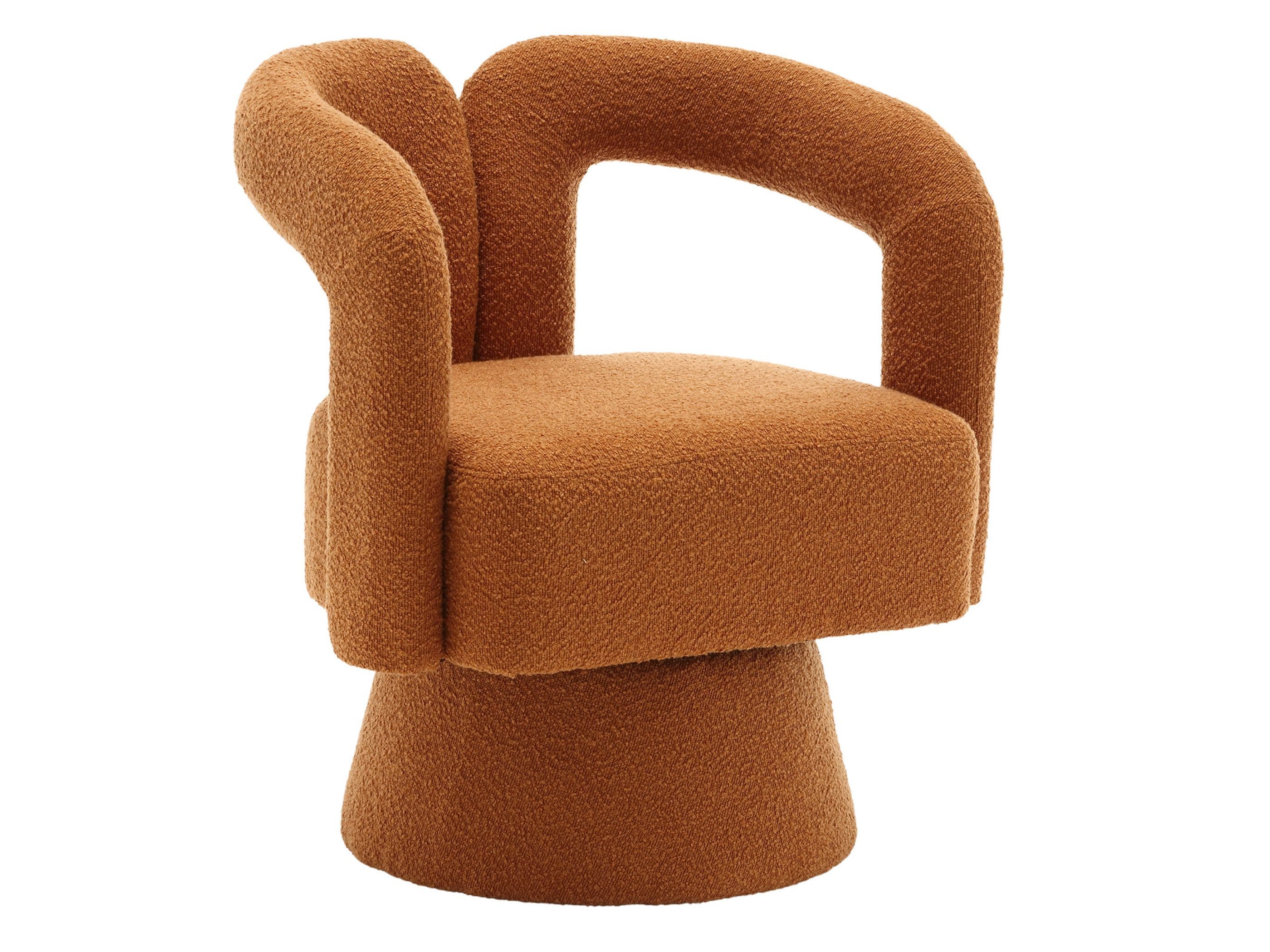 SeedWave Drehsessel Berbervlies-Sessel mit Hohlen Armlehnen, Bequemer 360° Drehstuhl, Ergonomisch, Holz- & Metallrahmen, Ideal fürs Wohnzimmer